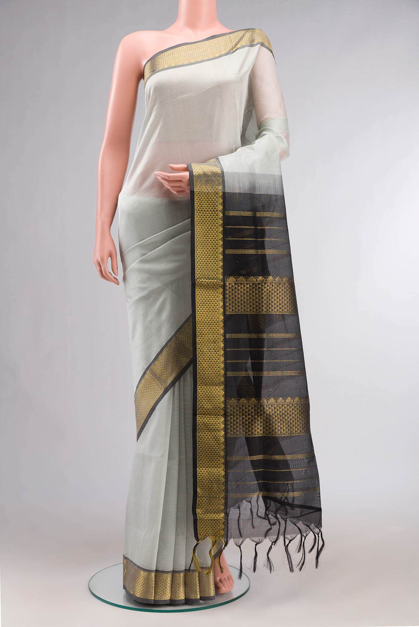 Grey Silk Cotton Saree
