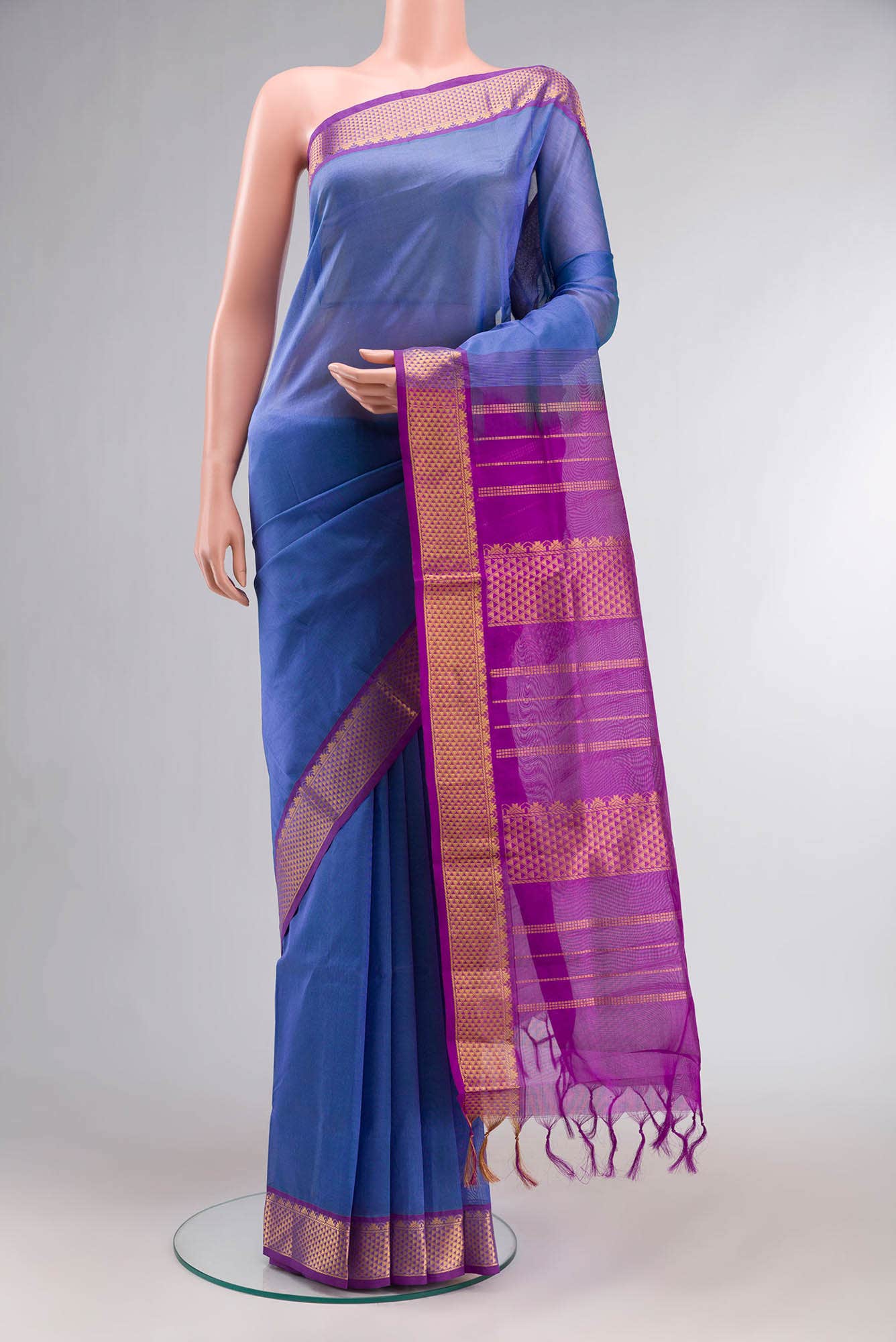 Blue Silk Cotton Saree