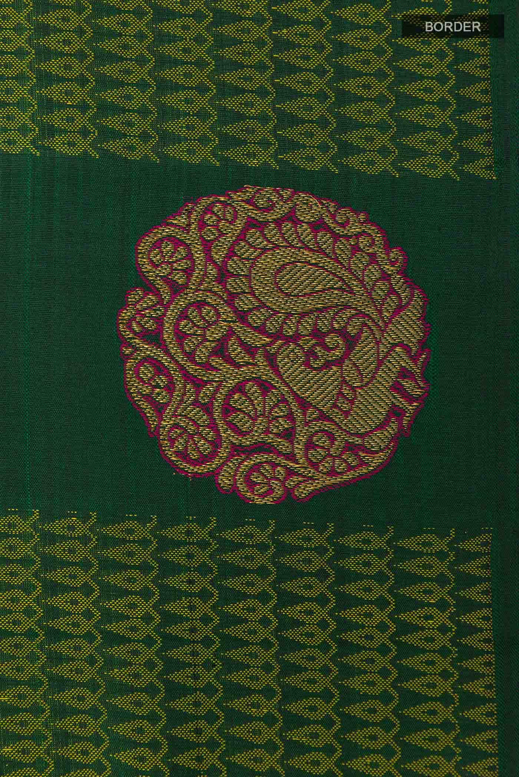 Bottle Green Kanchipuram Silk Saree