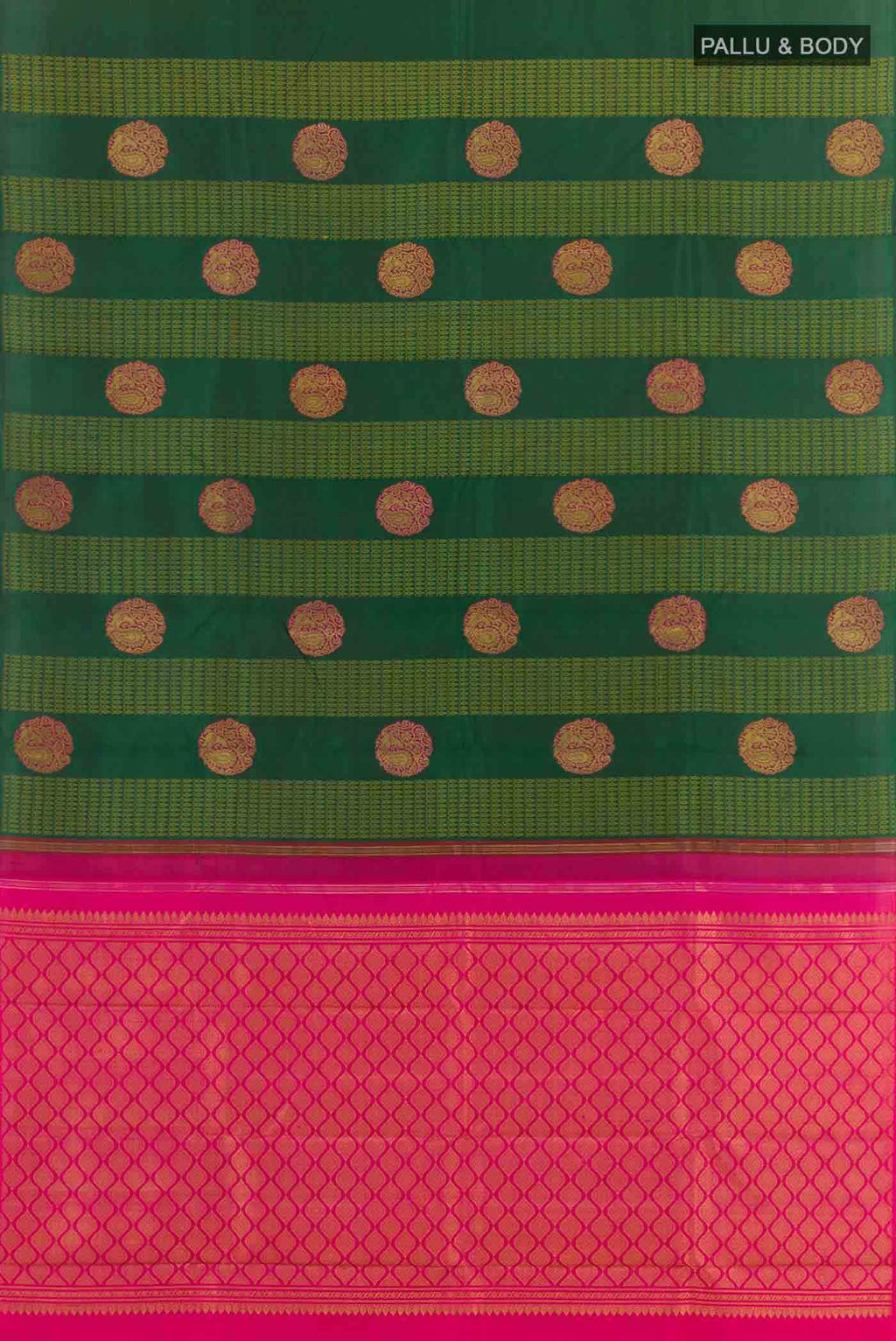 Bottle Green Kanchipuram Silk Saree