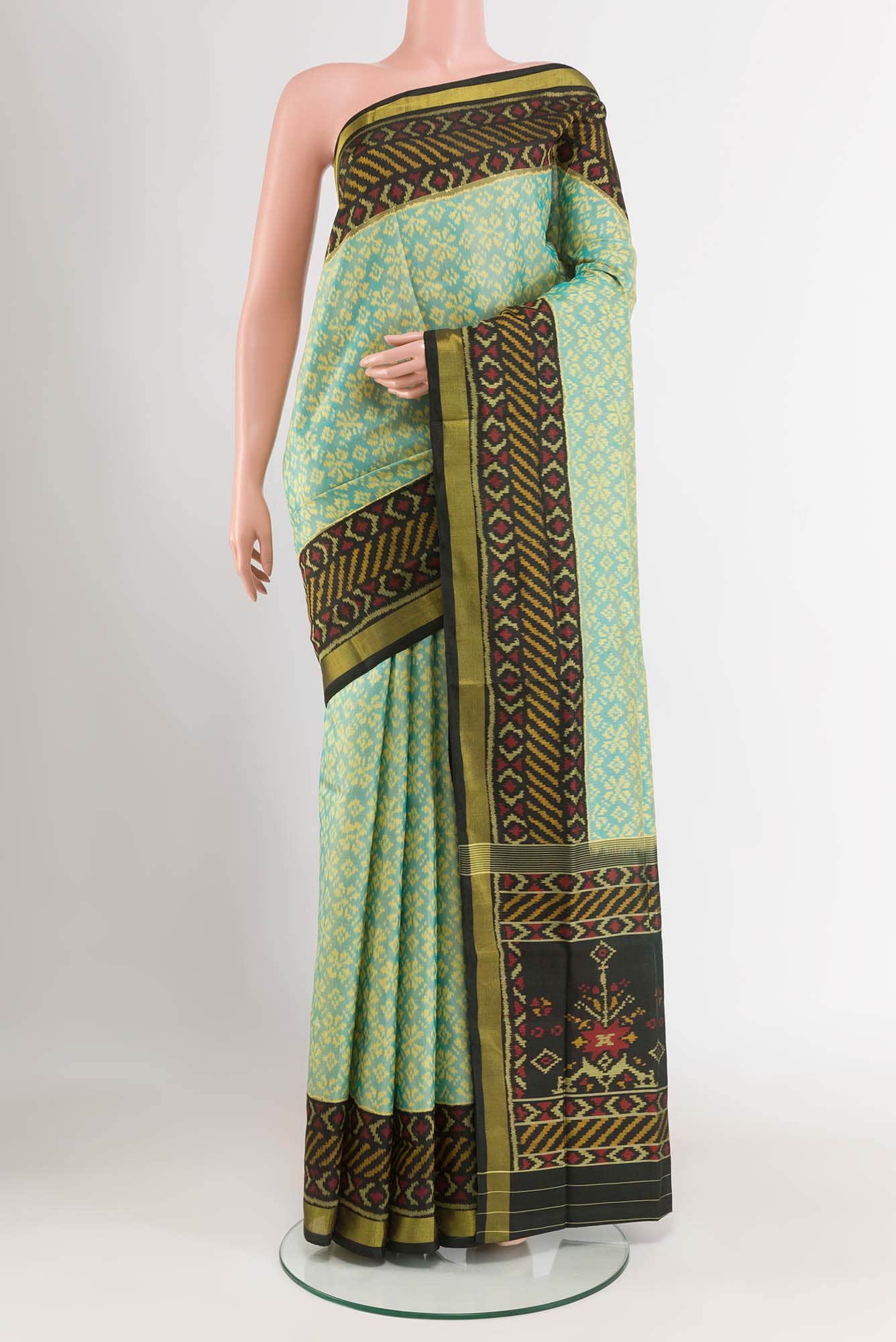 Sea Green Rajkot Patola Silk Saree