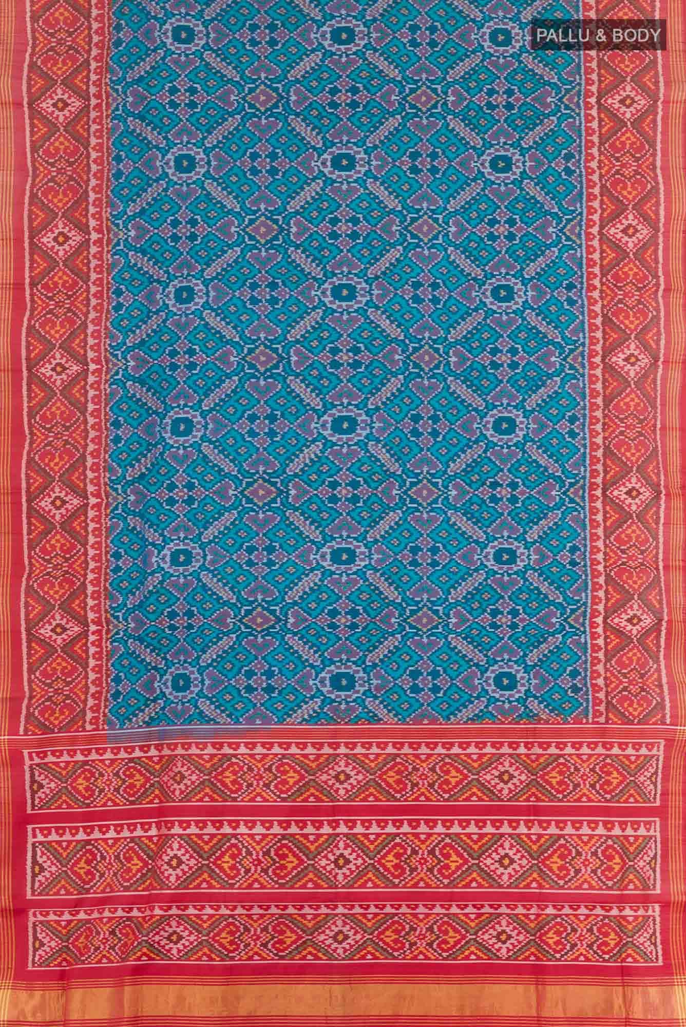 Sky Blue Rajkot Patola Silk Saree