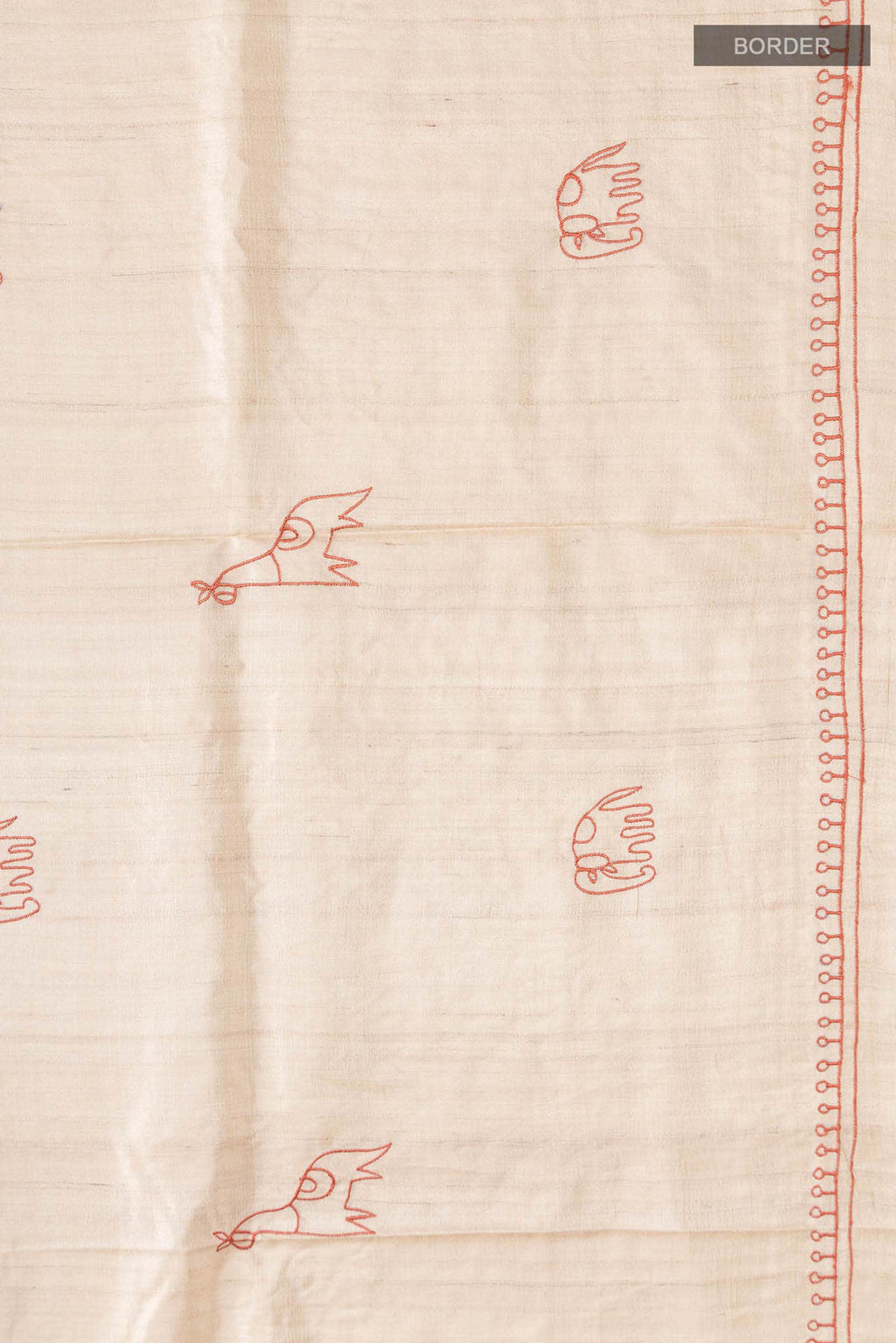 Beige Bhagalpuri Tussar Silk Saree