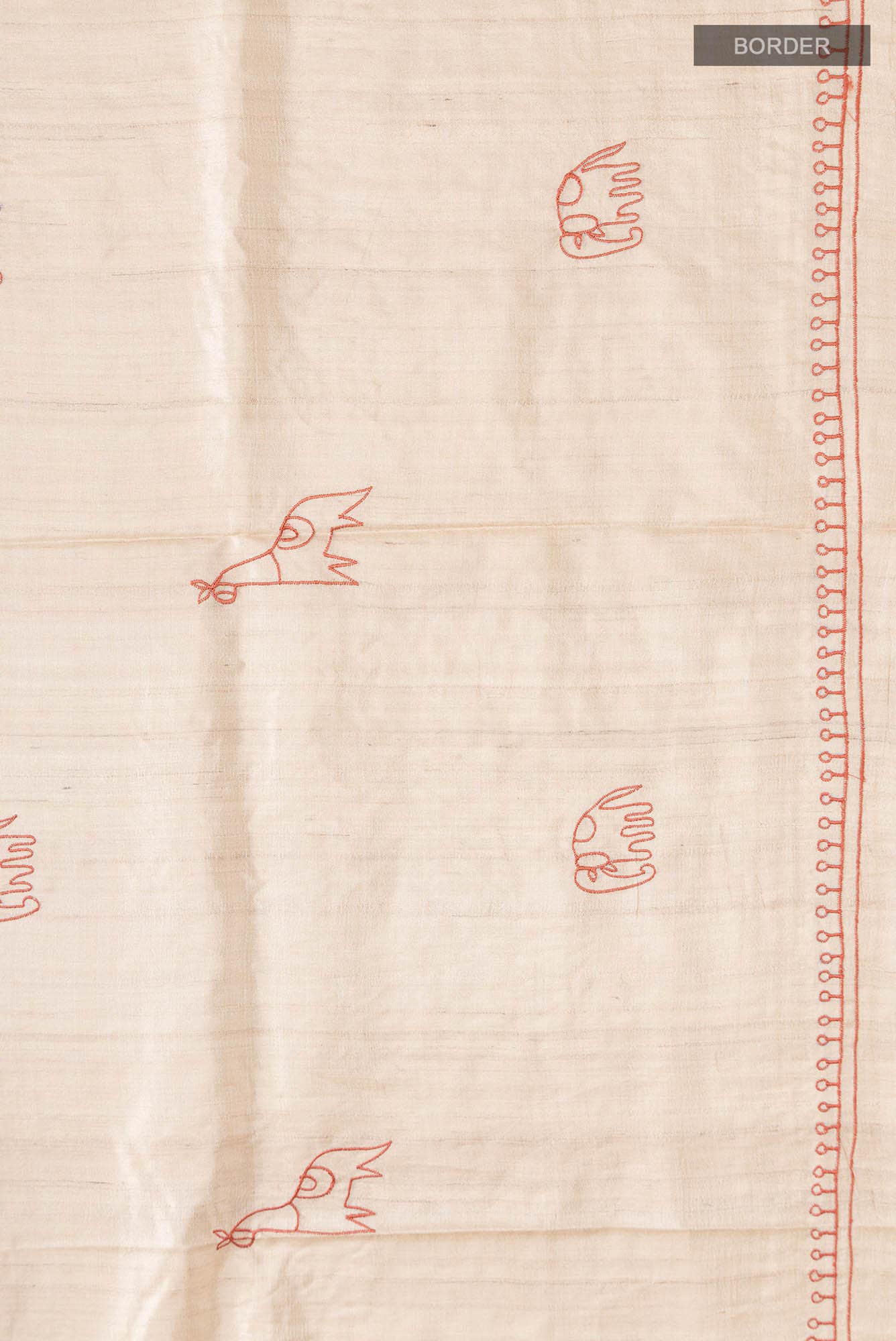 Beige Bhagalpuri Tussar Silk Saree