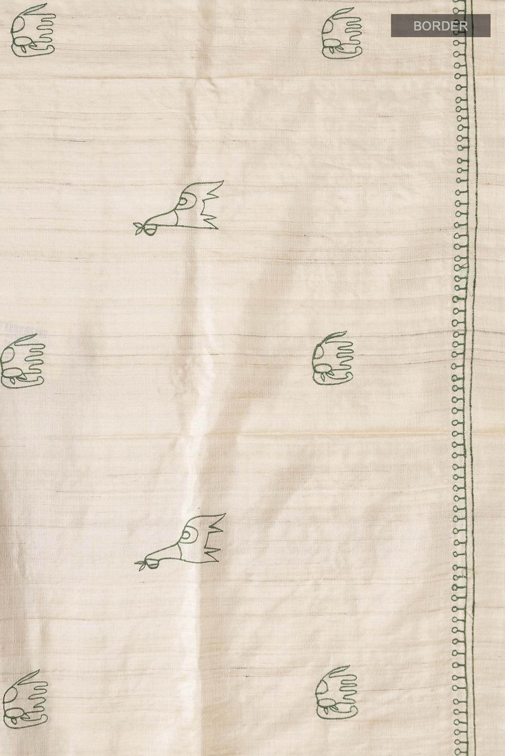 Beige Bhagalpuri Tussar Silk Saree