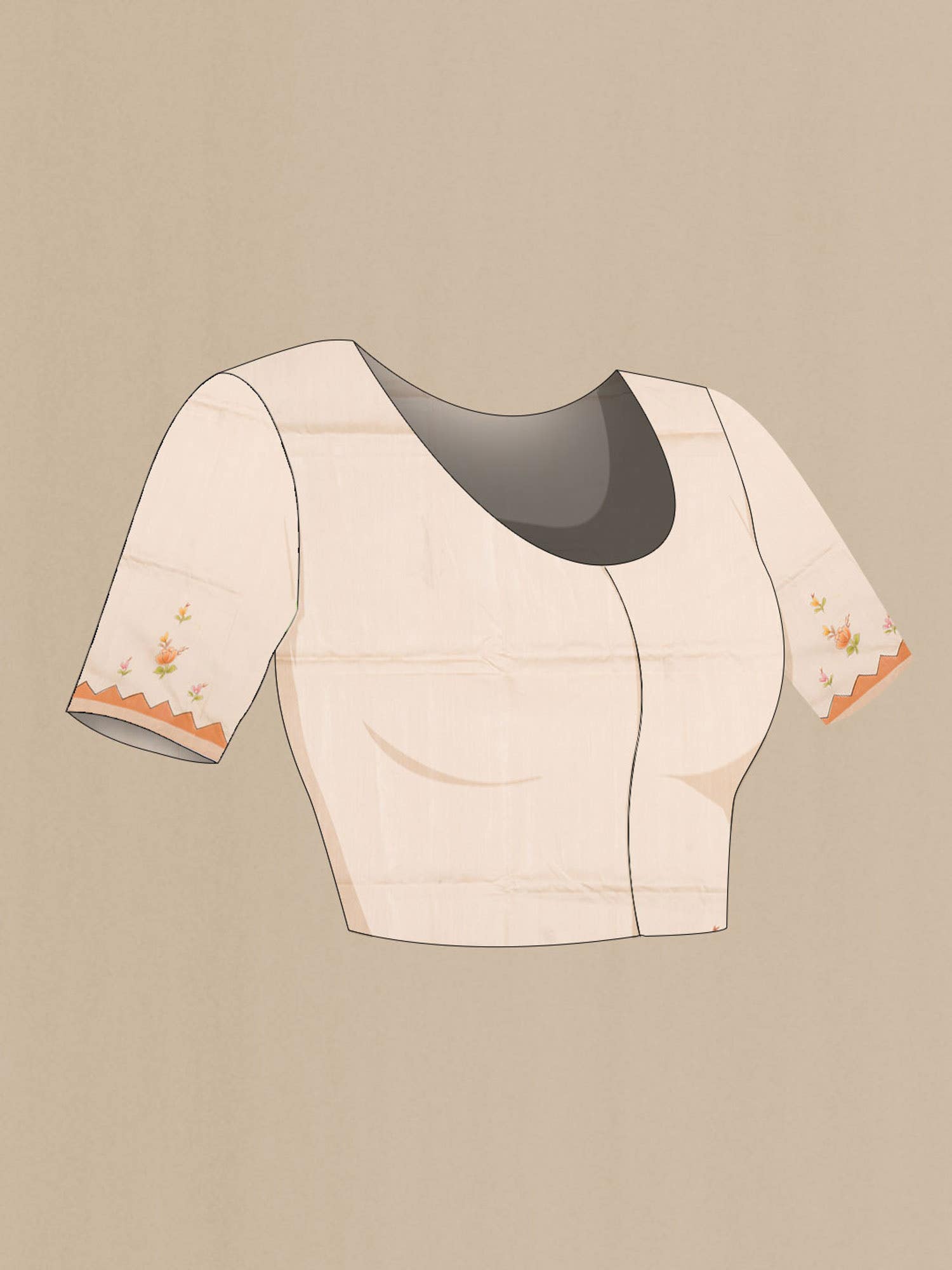 Cream Bhagalpuri Tussar Silk Saree