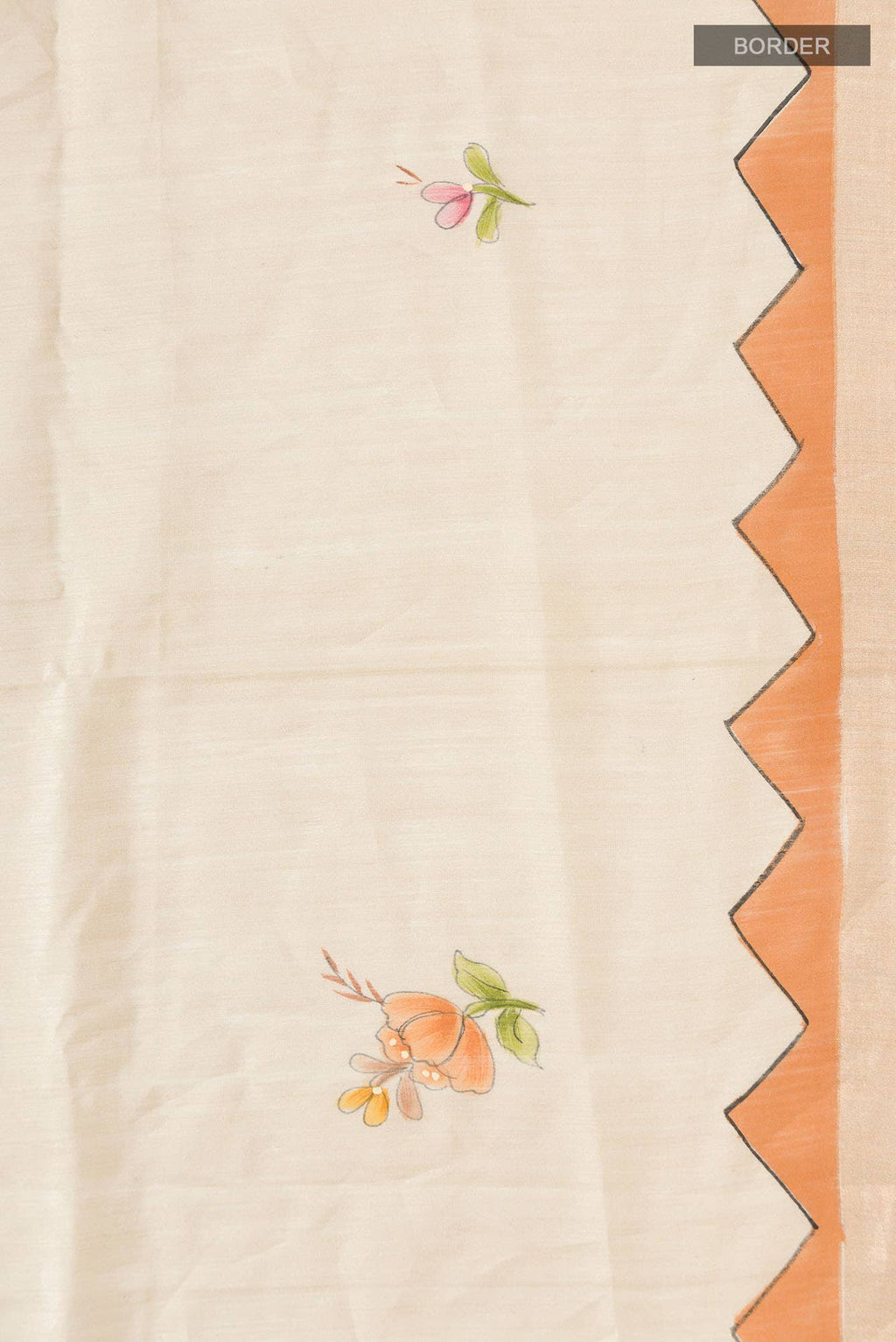 Cream Bhagalpuri Tussar Silk Saree