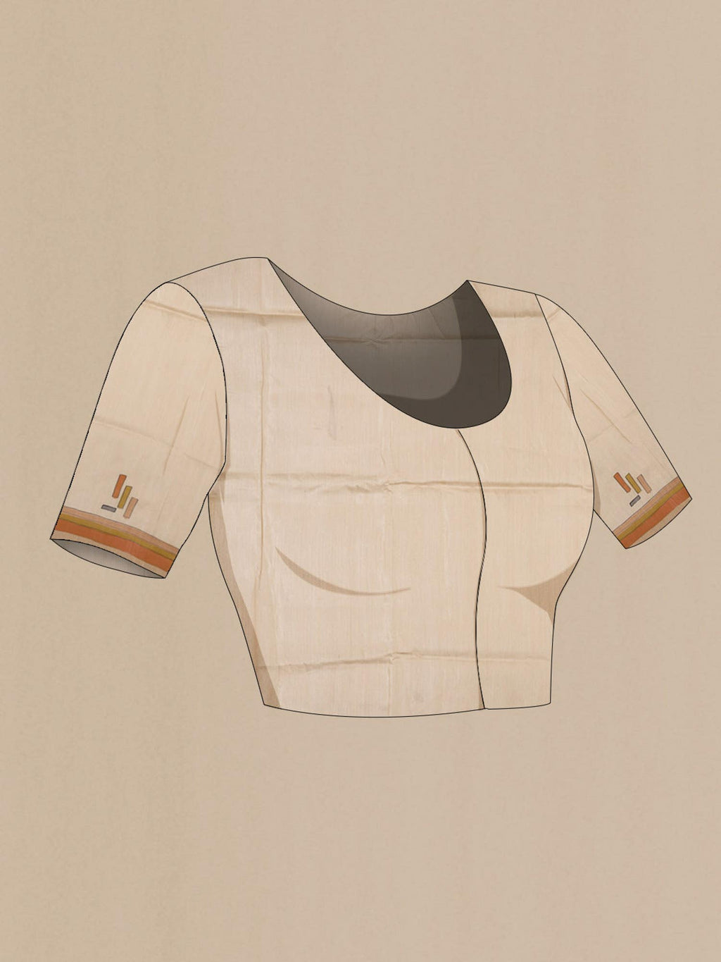 Cream Bhagalpuri Tussar Silk Saree