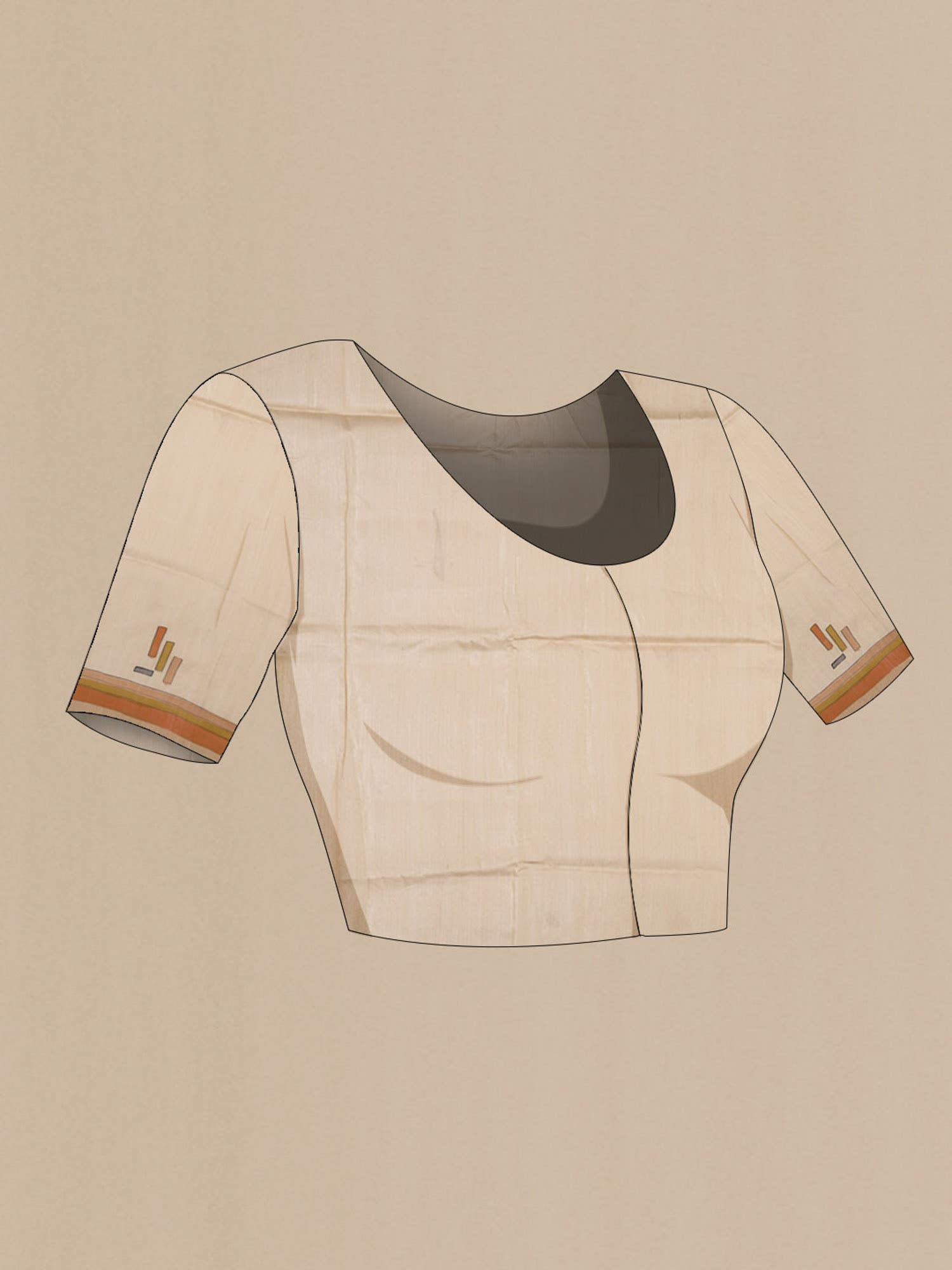 Cream Bhagalpuri Tussar Silk Saree