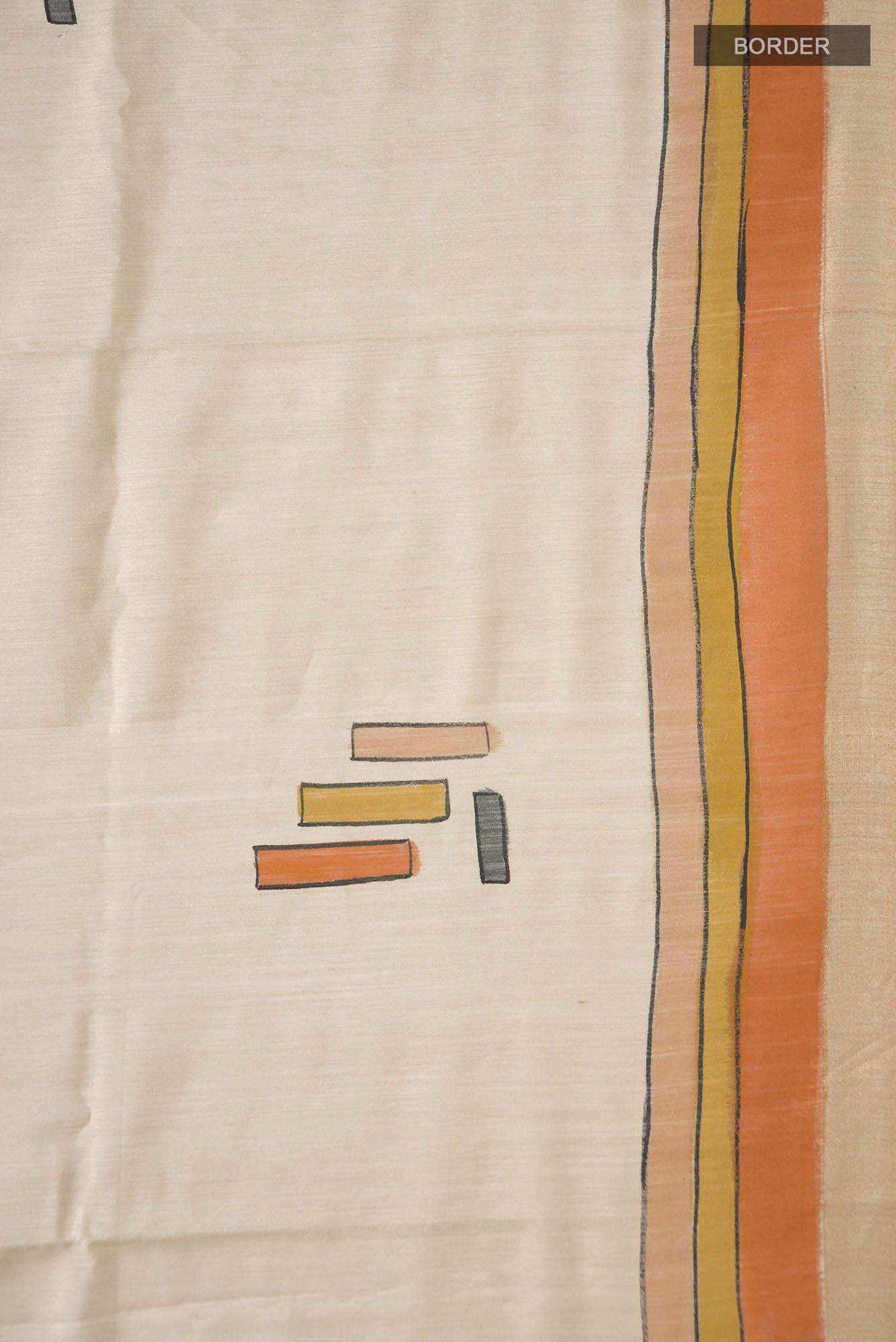 Cream Bhagalpuri Tussar Silk Saree