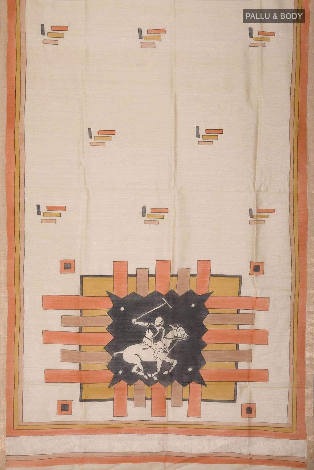 Cream Bhagalpuri Tussar Silk Saree