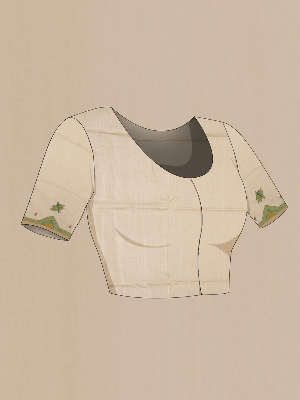 Cream Bhagalpuri Tussar Silk Saree