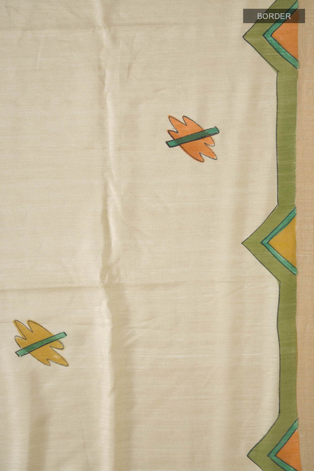 Cream Bhagalpuri Tussar Silk Saree