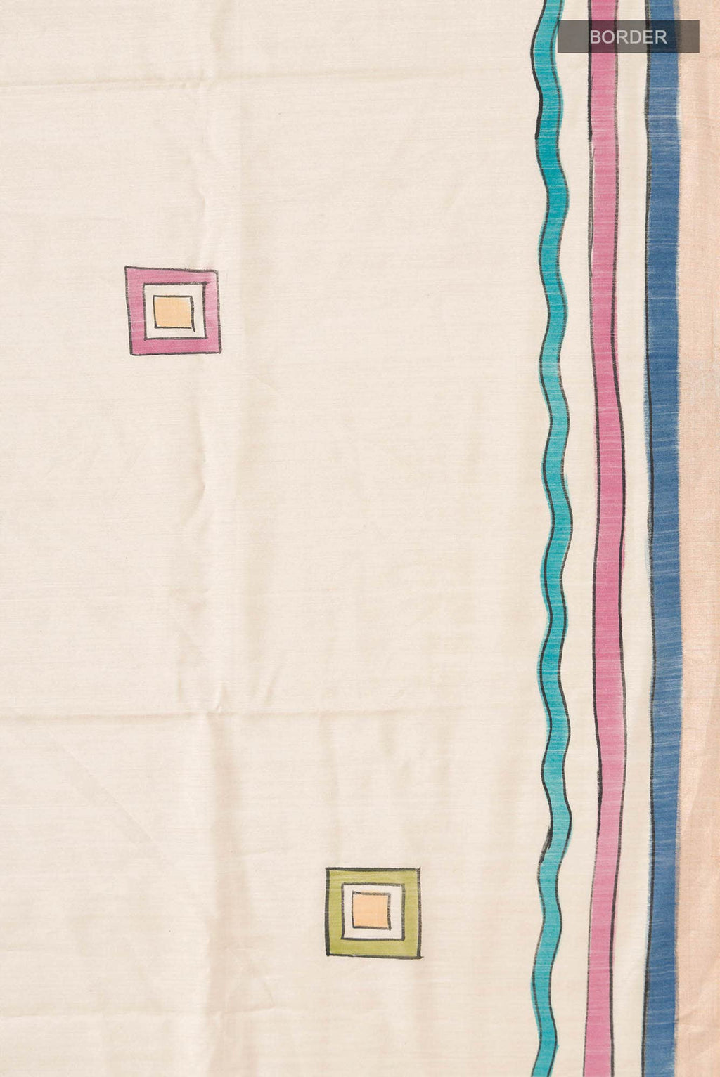 Cream Bhagalpuri Tussar Silk Saree