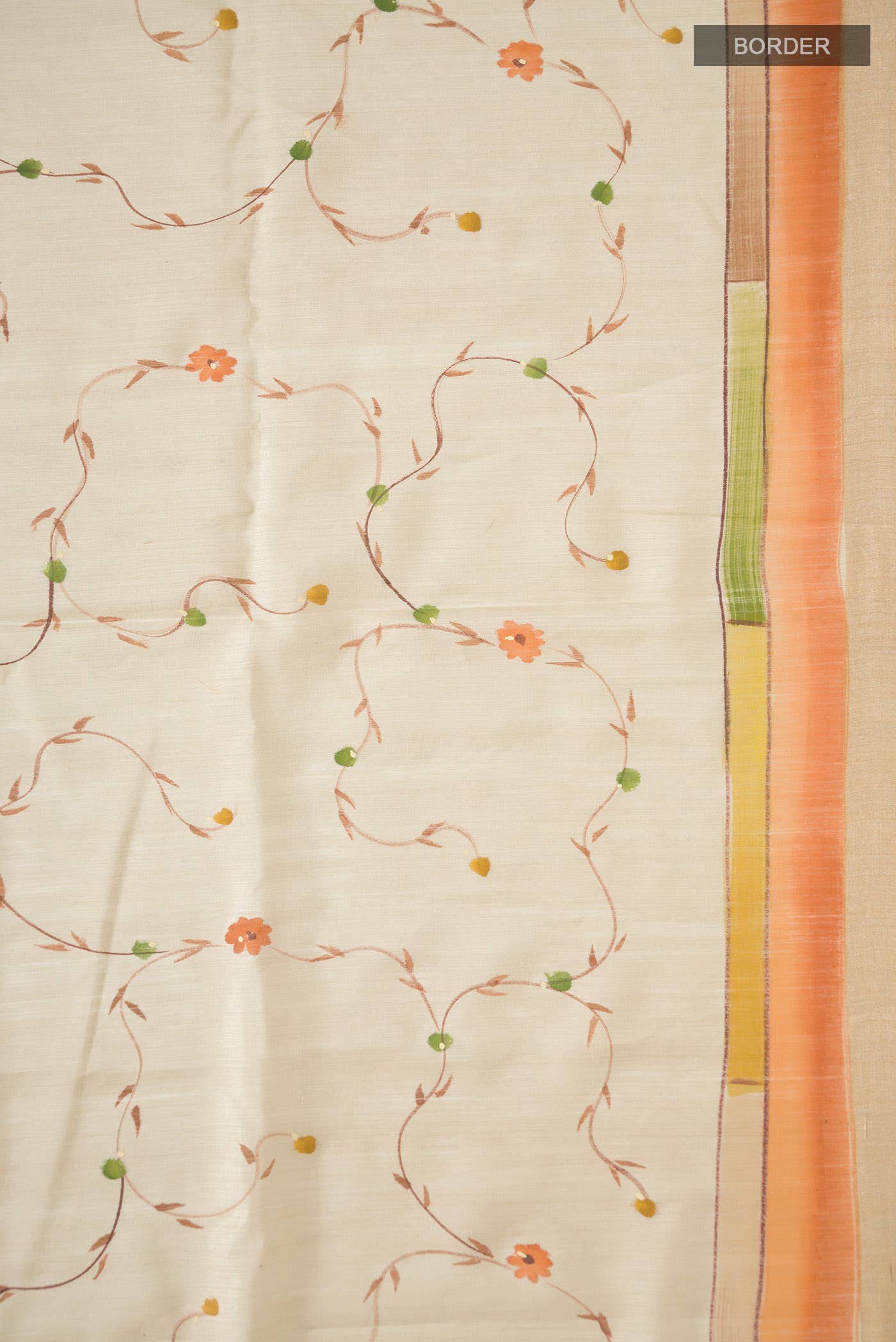 Beige Bhagalpuri Tussar Silk Saree