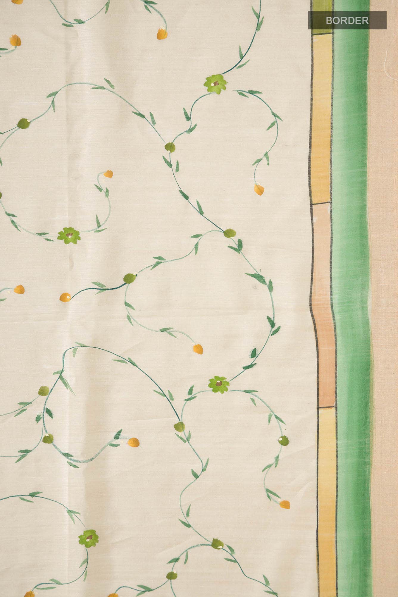Beige Bhagalpuri Tussar Silk Saree