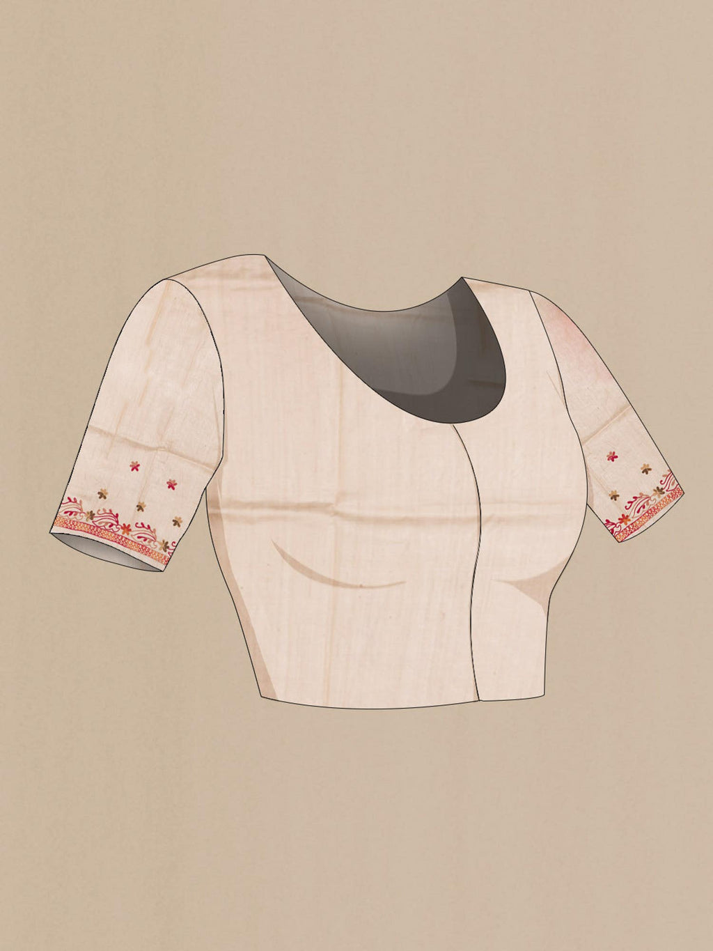 Beige Bhagalpuri Tussar Silk Saree