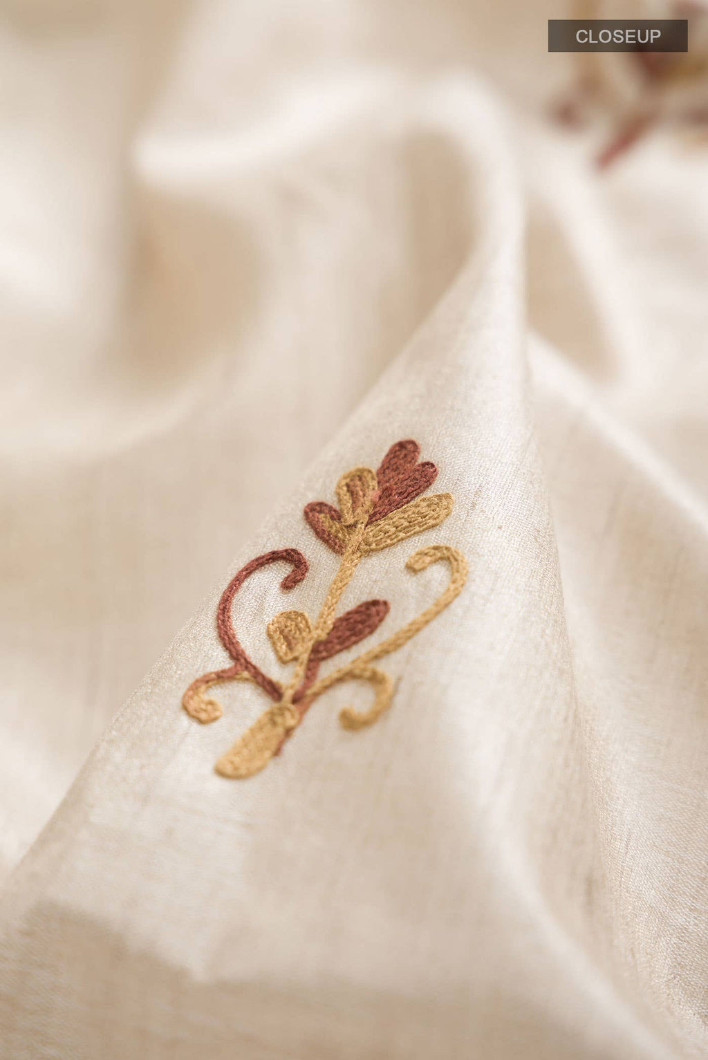 Beige Bhagalpuri Tussar Silk Saree