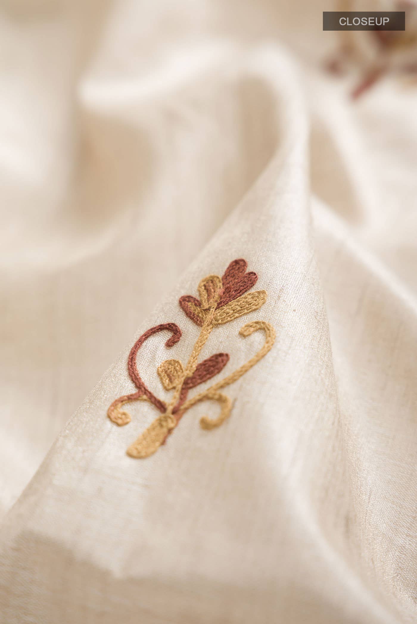 Beige Bhagalpuri Tussar Silk Saree