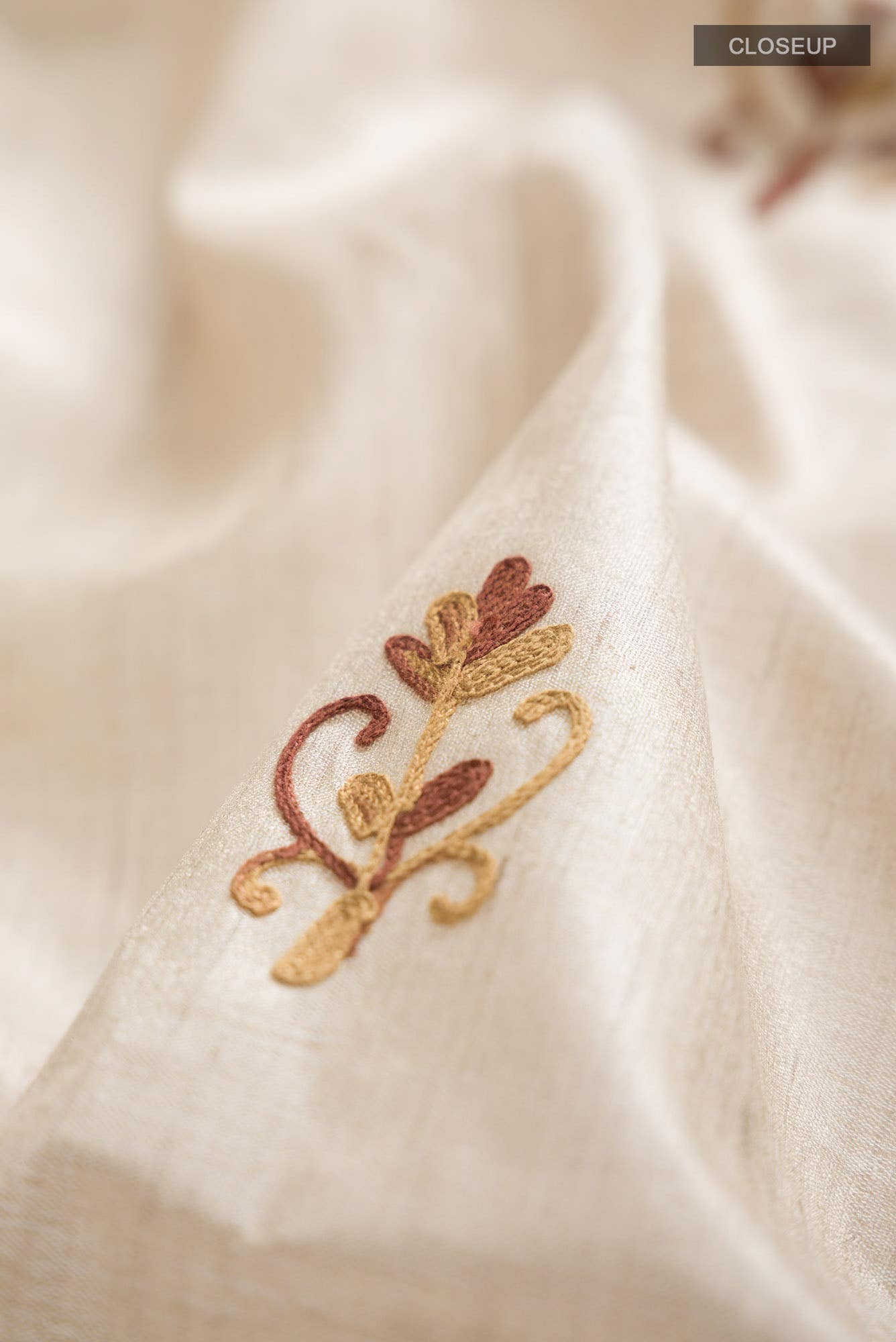 Beige Bhagalpuri Tussar Silk Saree