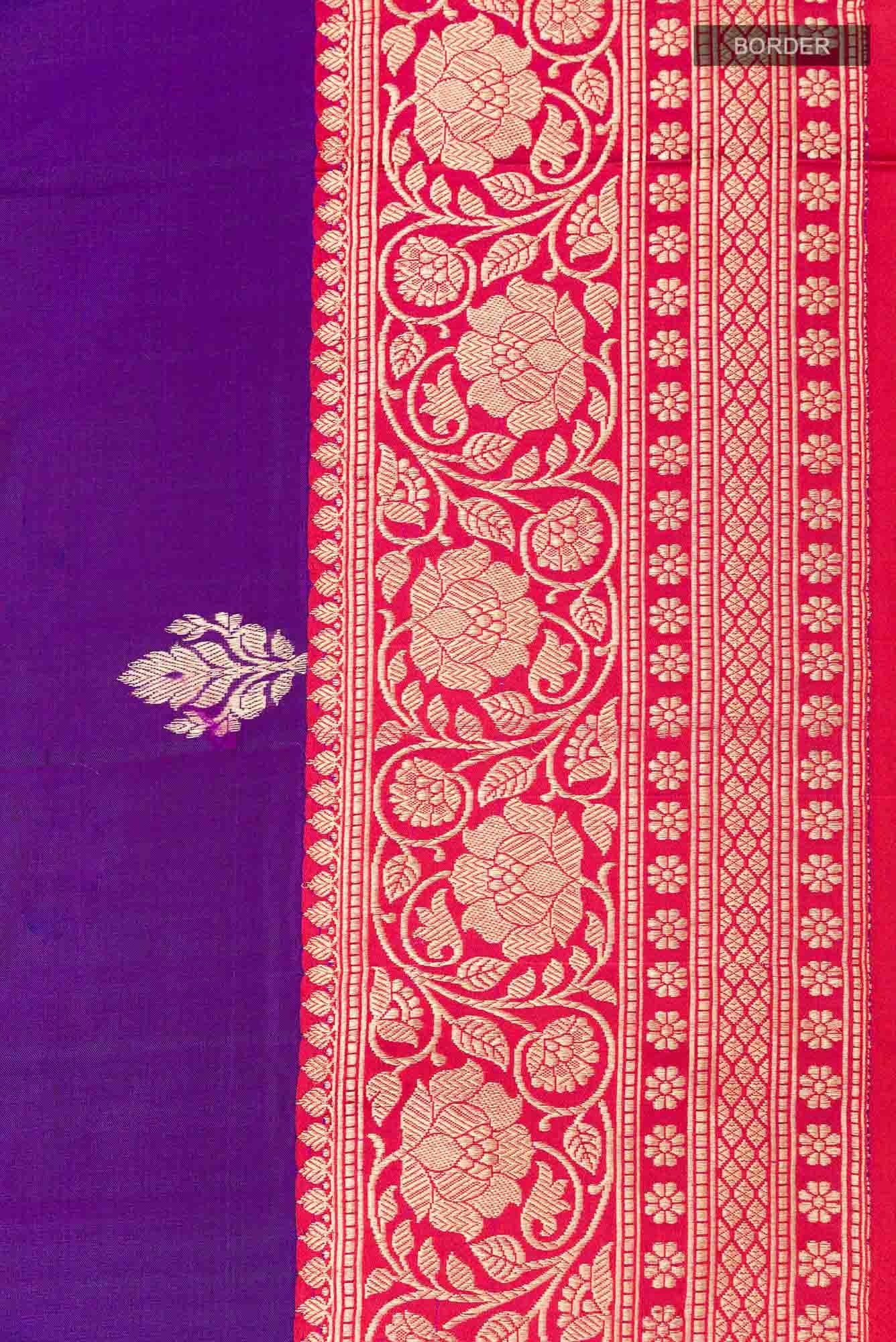 Purple Banarasi Katan Silk Saree