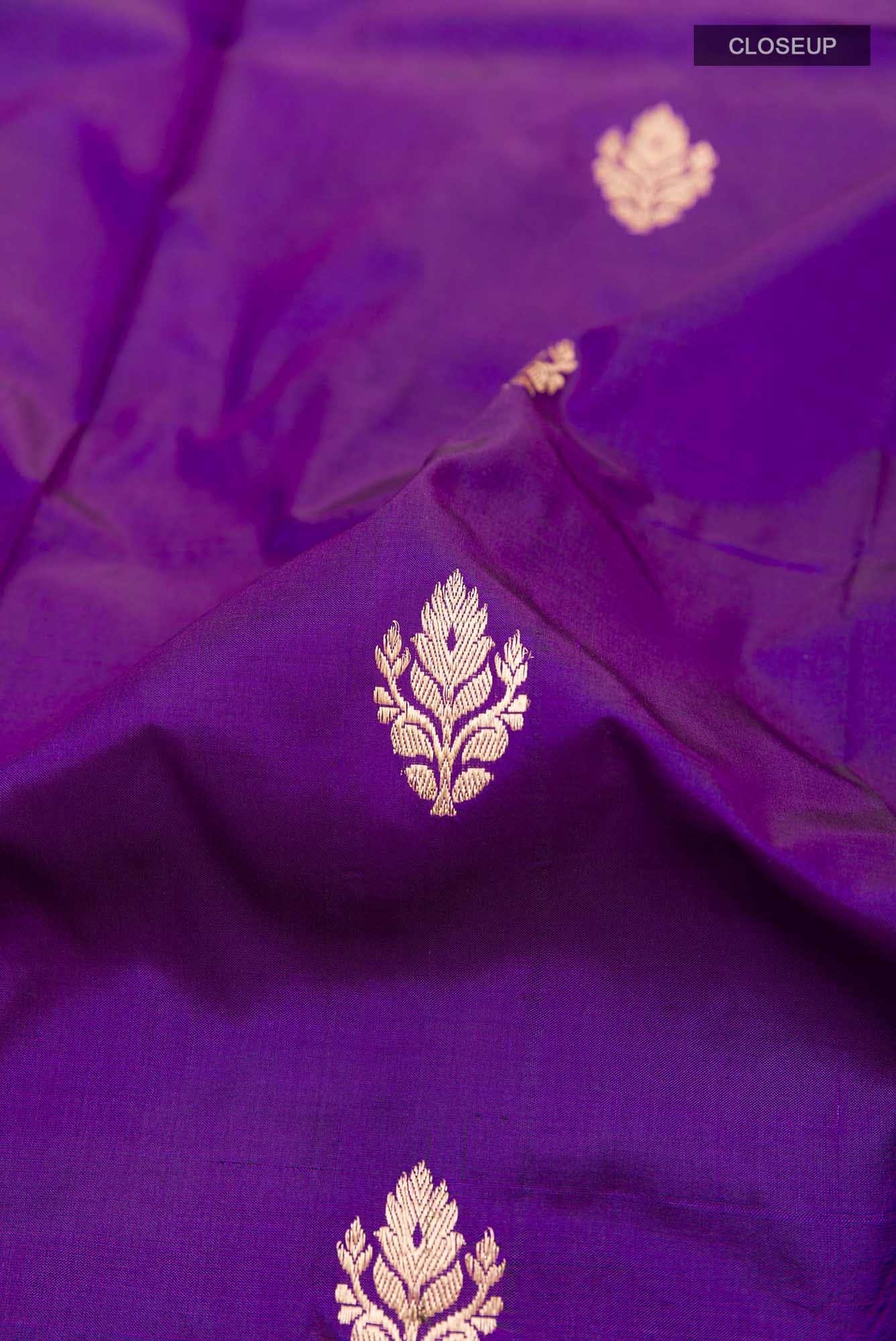 Purple Banarasi Katan Silk Saree