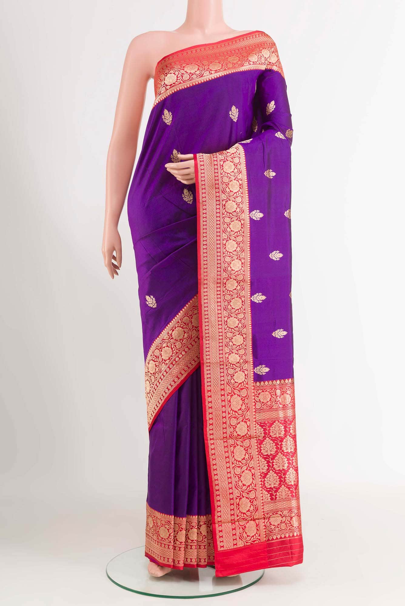 Purple Banarasi Katan Silk Saree