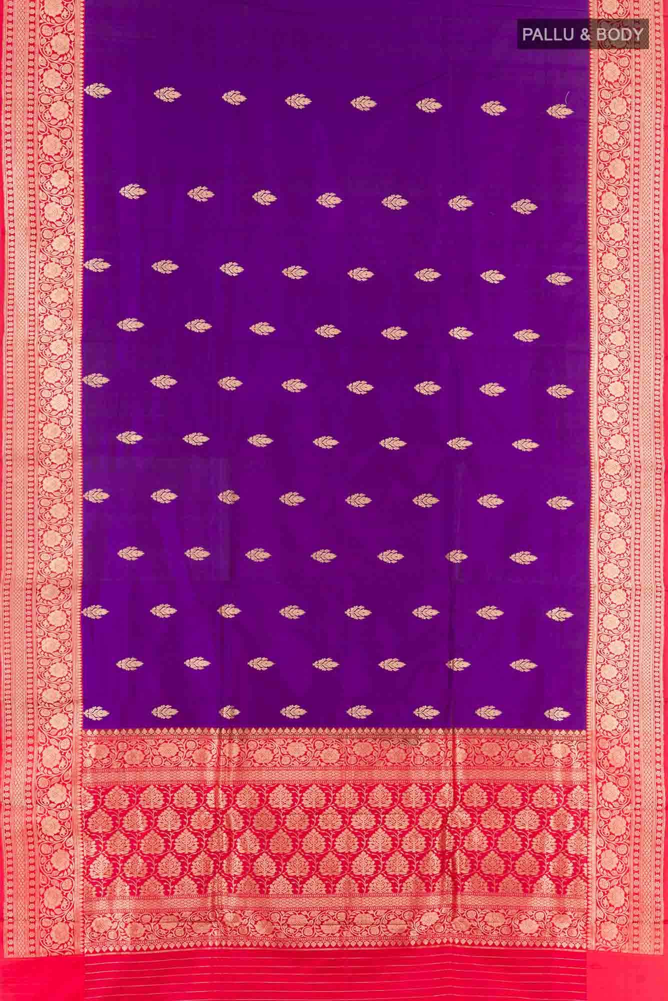Purple Banarasi Katan Silk Saree