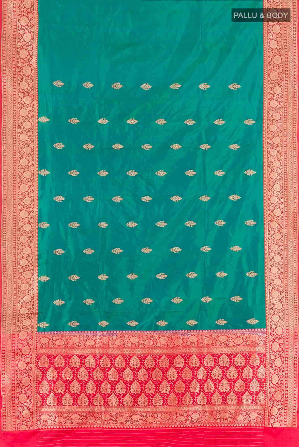 Peacock Blue Banarasi Katan Silk Saree