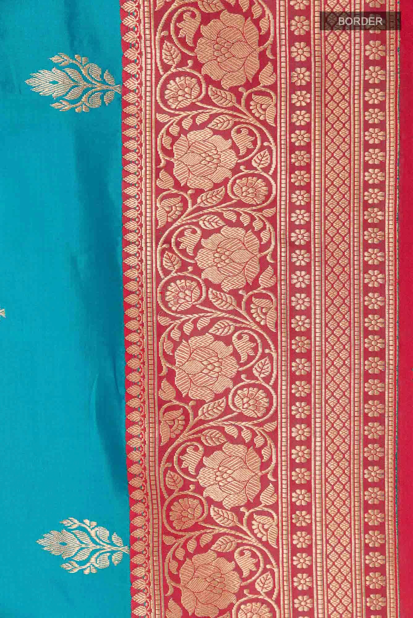 Blue Banarasi Silk Saree