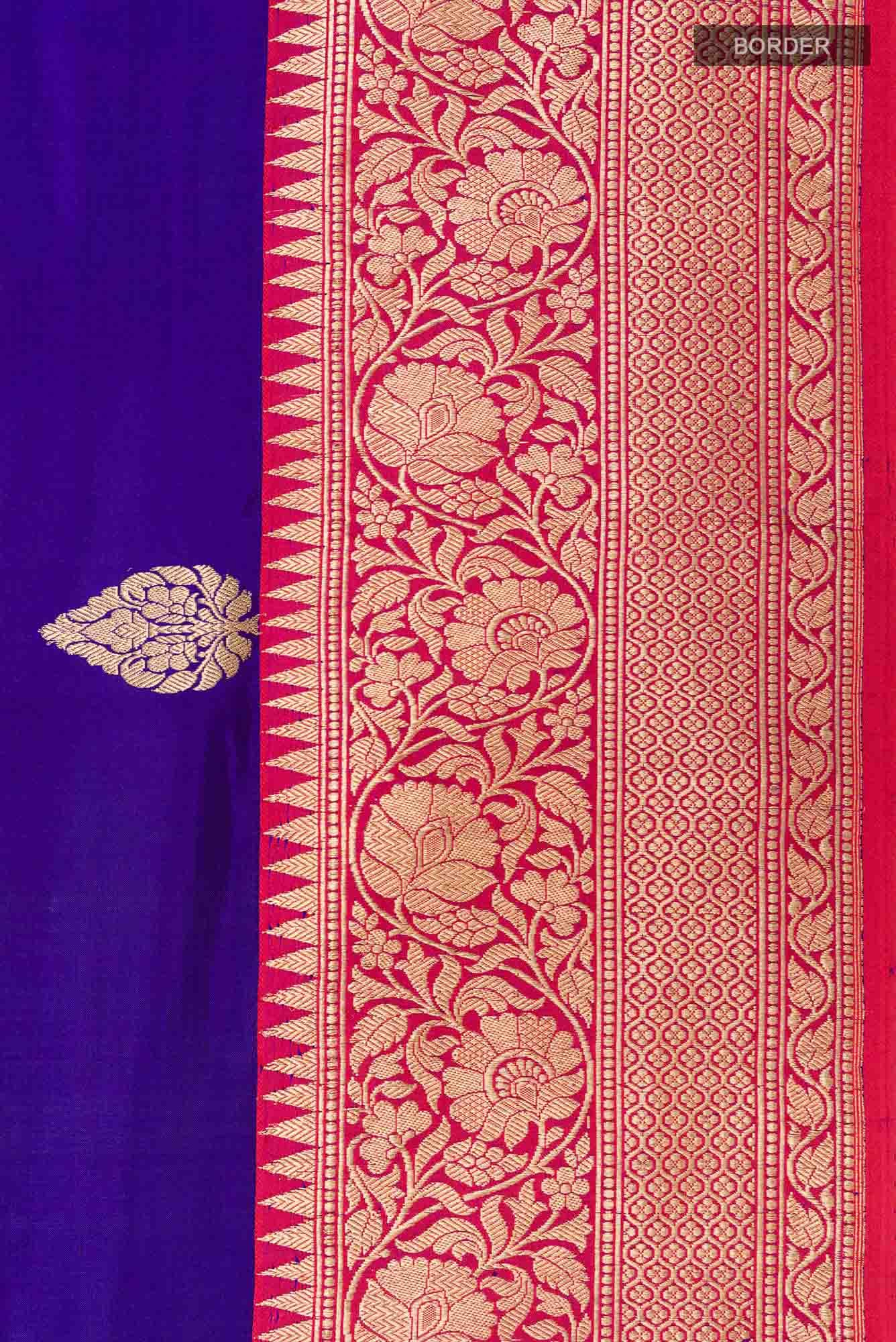 Blue Banarasi Katan Silk Saree