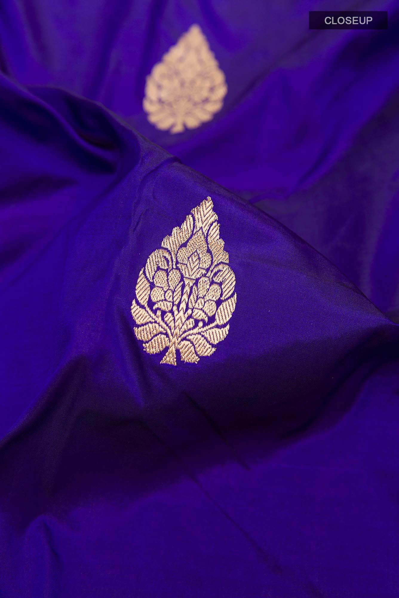 Blue Banarasi Katan Silk Saree