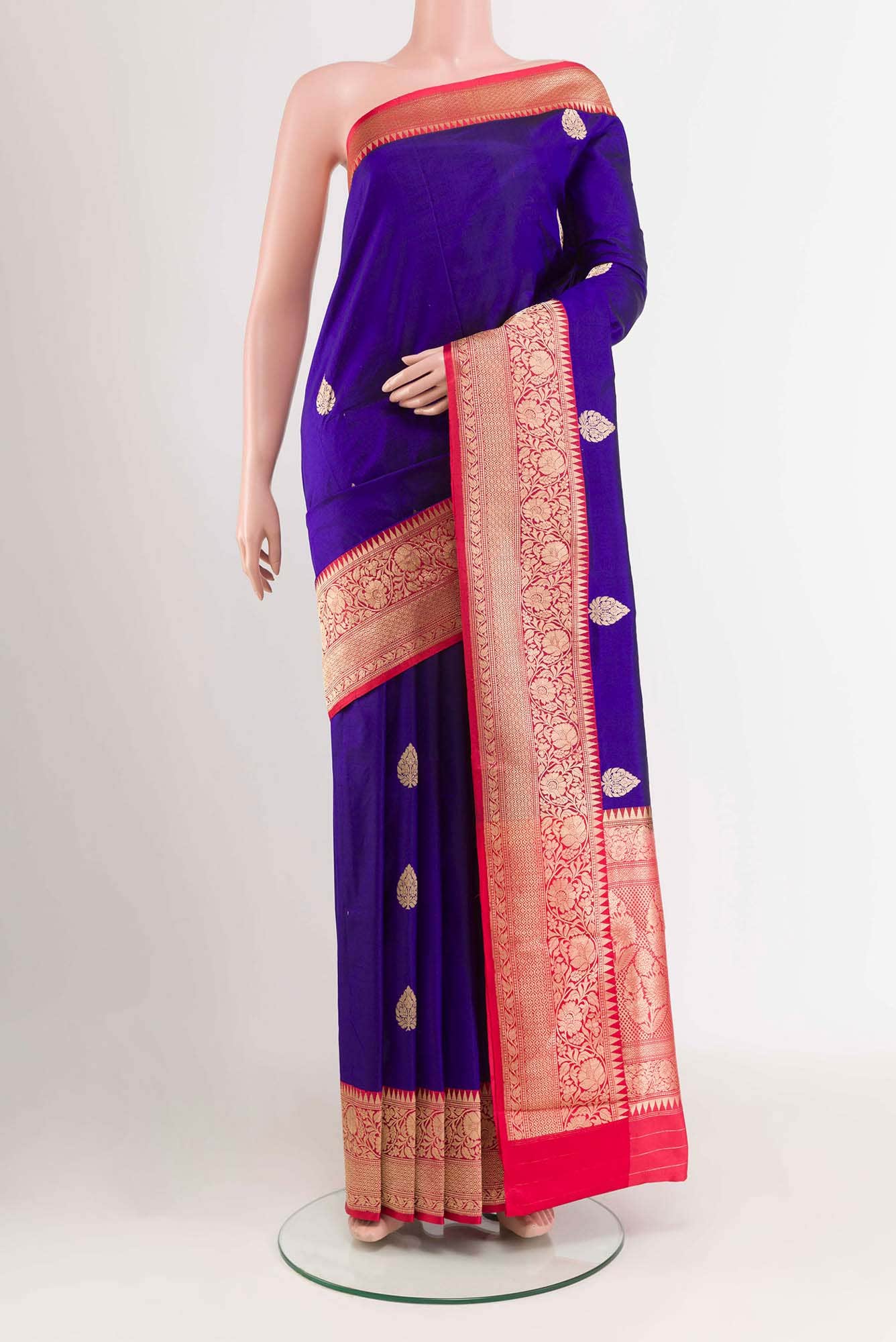Blue Banarasi Katan Silk Saree