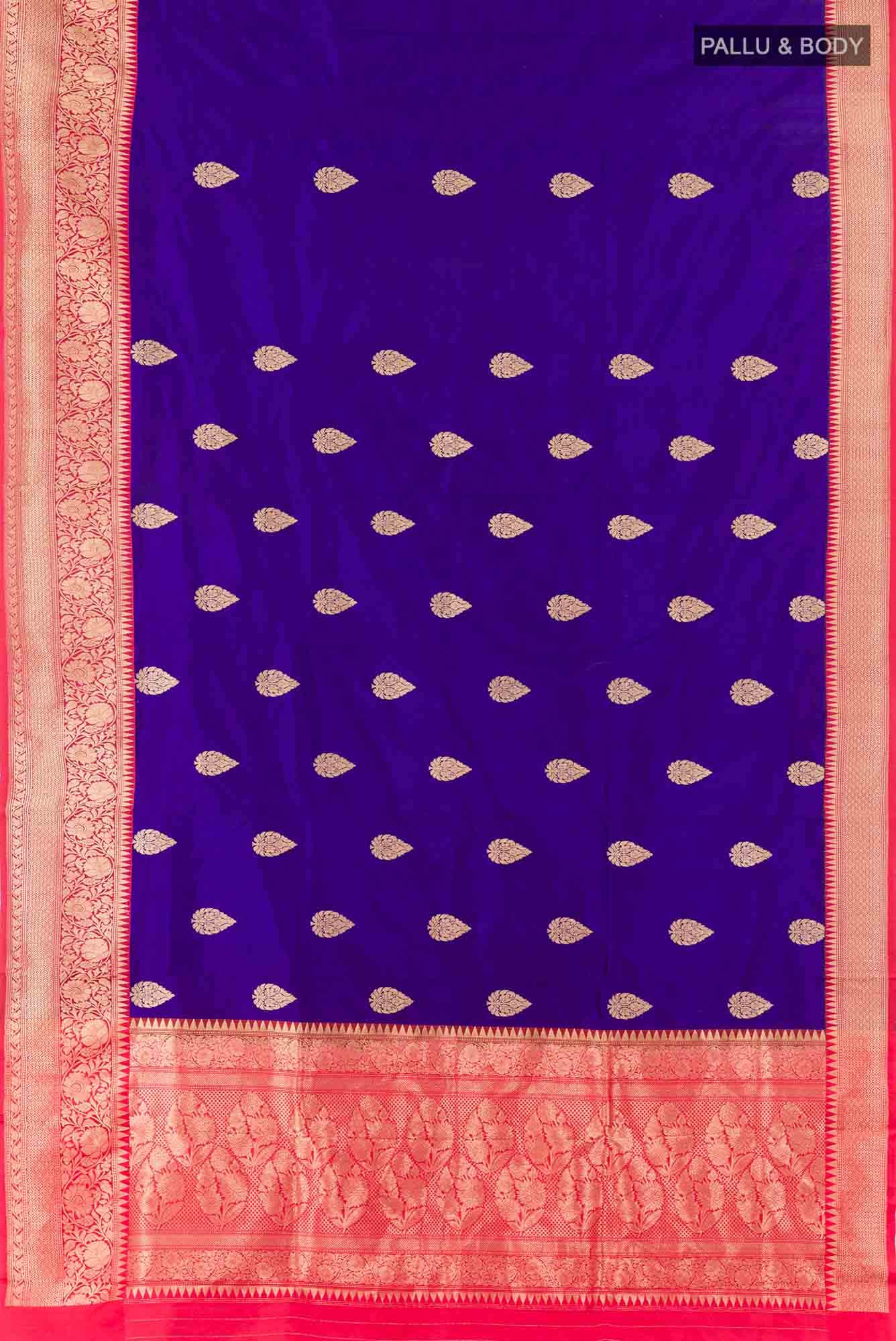 Blue Banarasi Katan Silk Saree