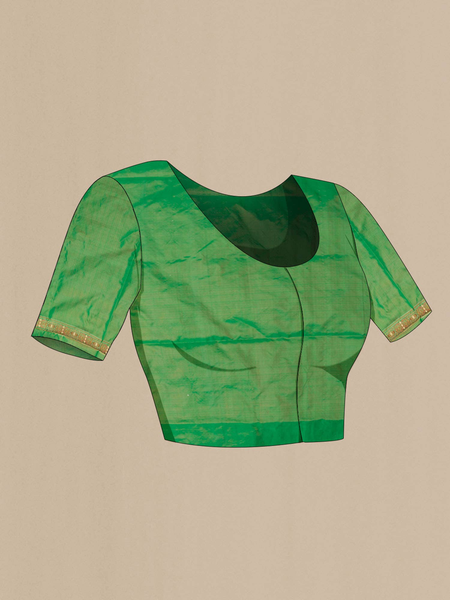 Green Banarasi Tanchoi Silk Saree