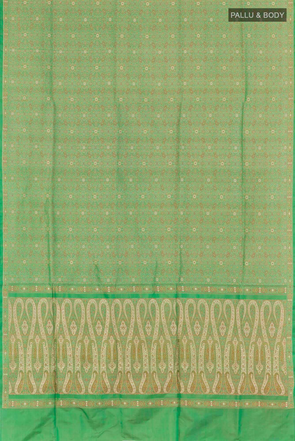 Green Banarasi Tanchoi Silk Saree