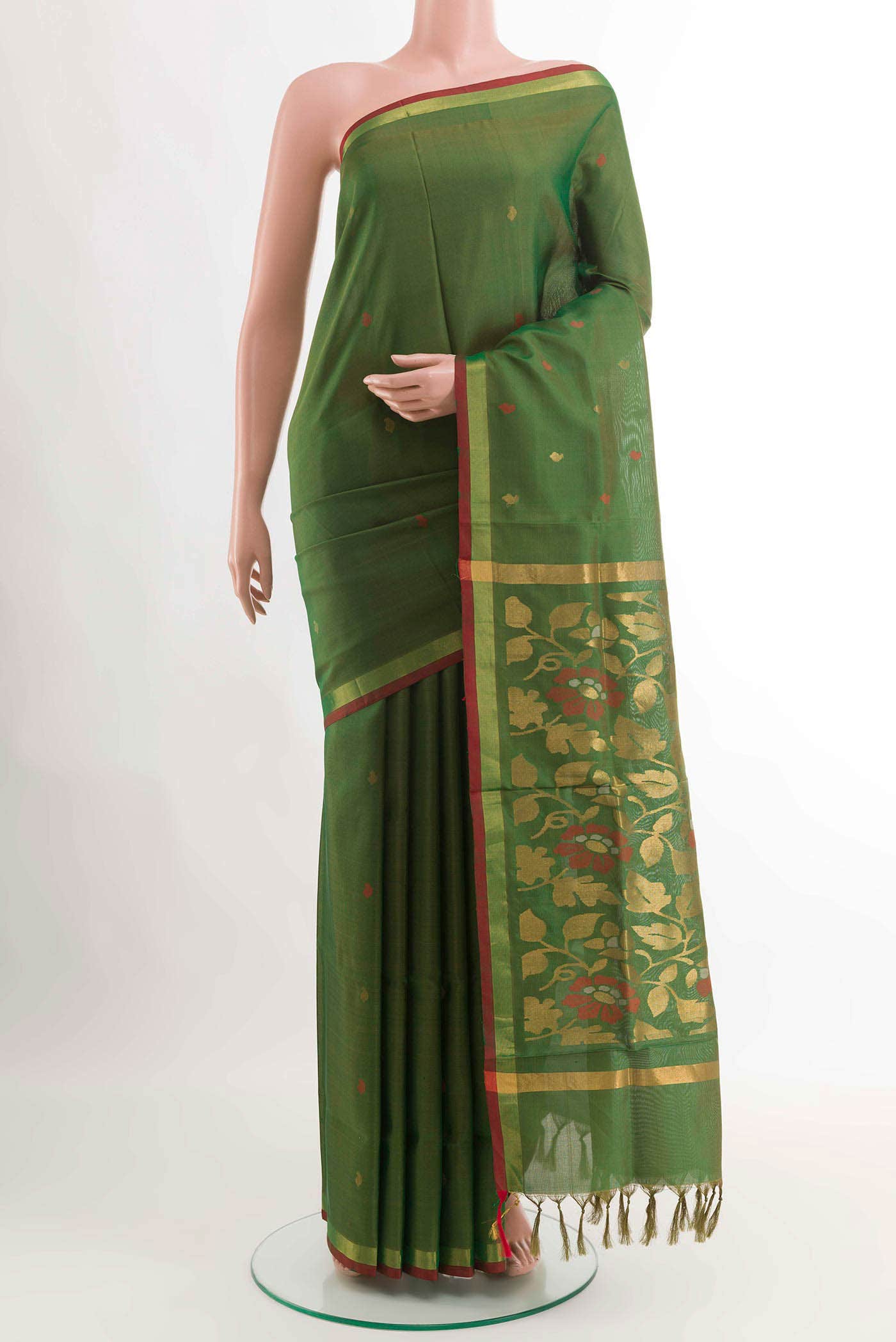 Green Dual Tone Uppada Silk Saree