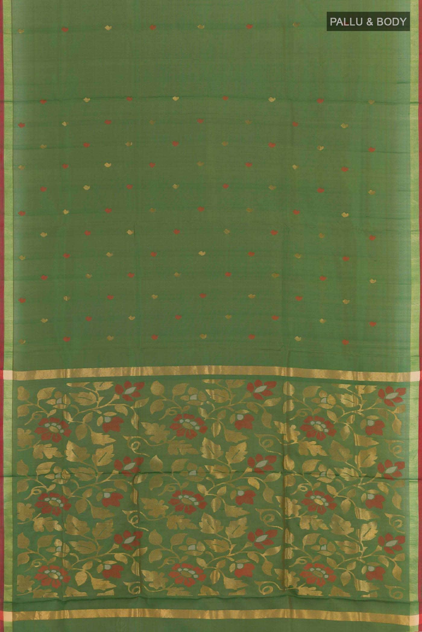 Green Dual Tone Uppada Silk Saree