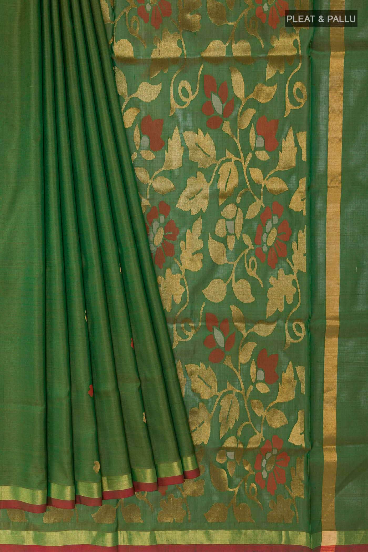 Green Dual Tone Uppada Silk Saree