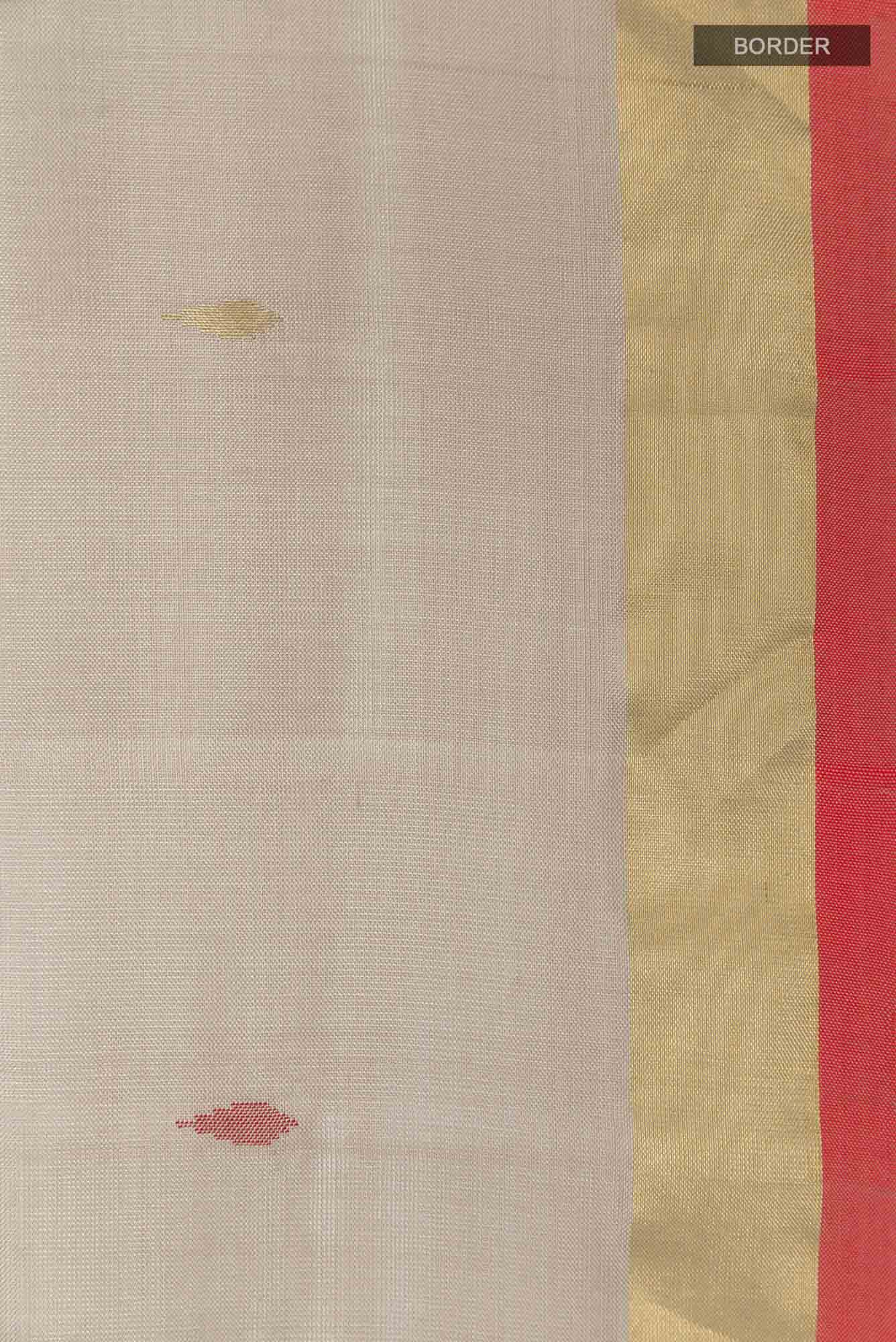 Pure Silk Pure Zari Grey Uppada Saree