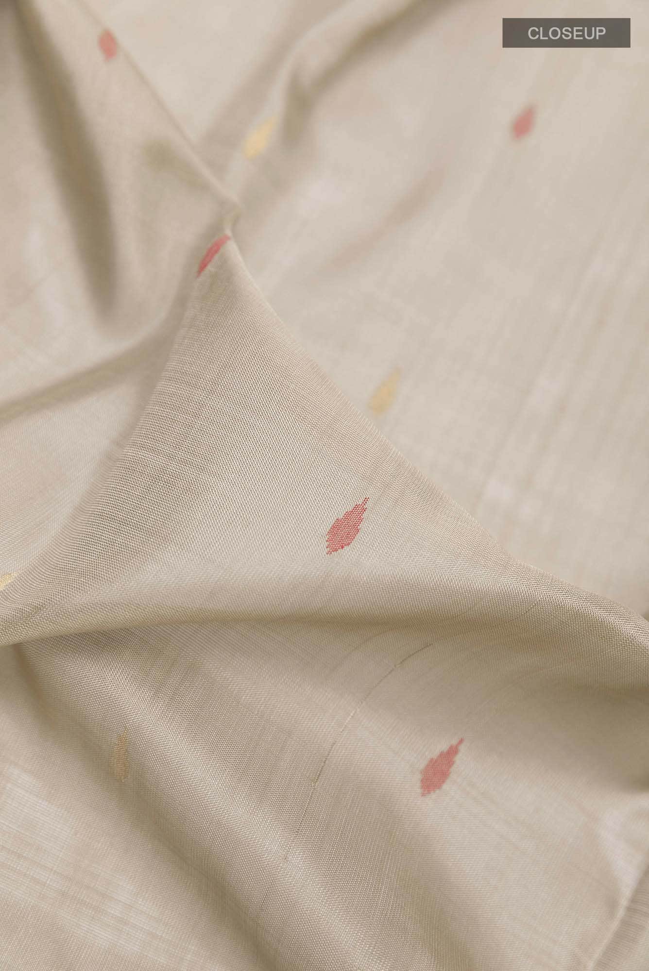 Pure Silk Pure Zari Grey Uppada Saree