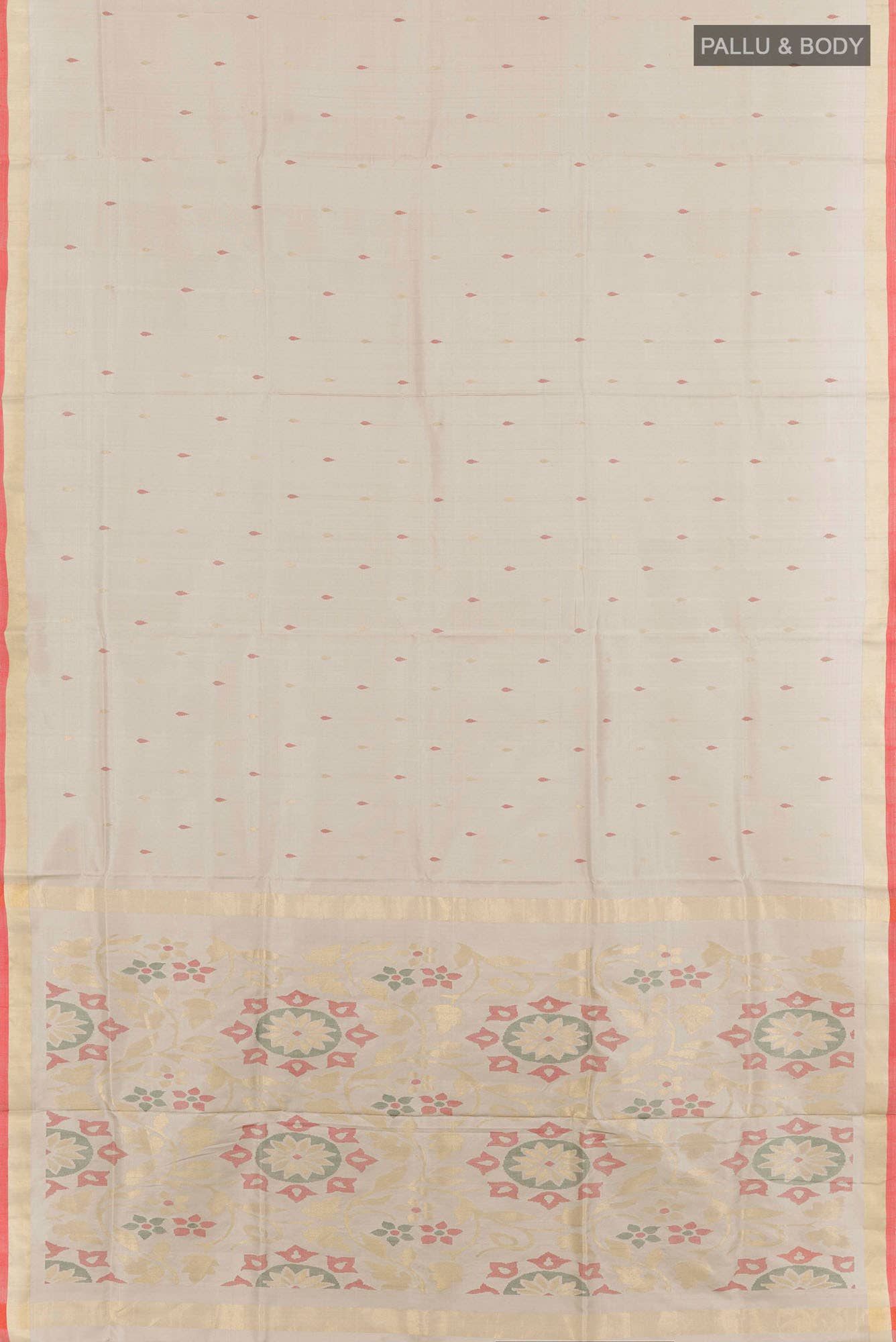 Pure Silk Pure Zari Grey Uppada Saree