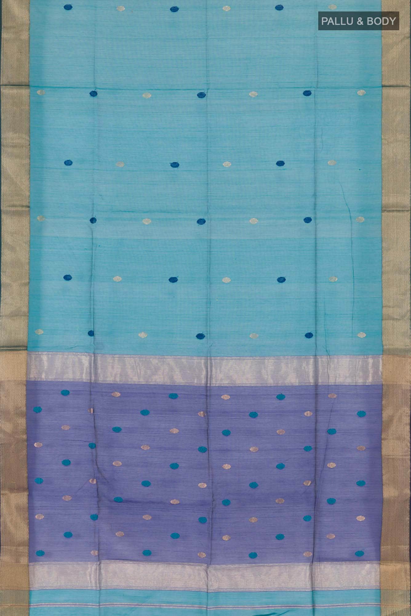 Sea Green Blended Maheshwari Silk Cotton Saree