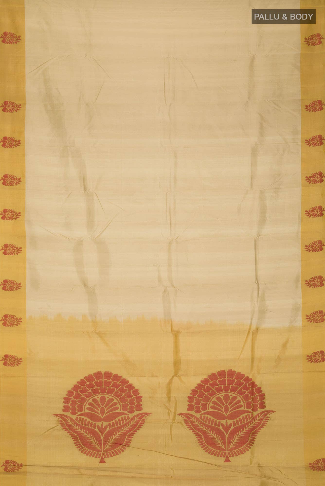 Beige Kanchipuram Silk Saree