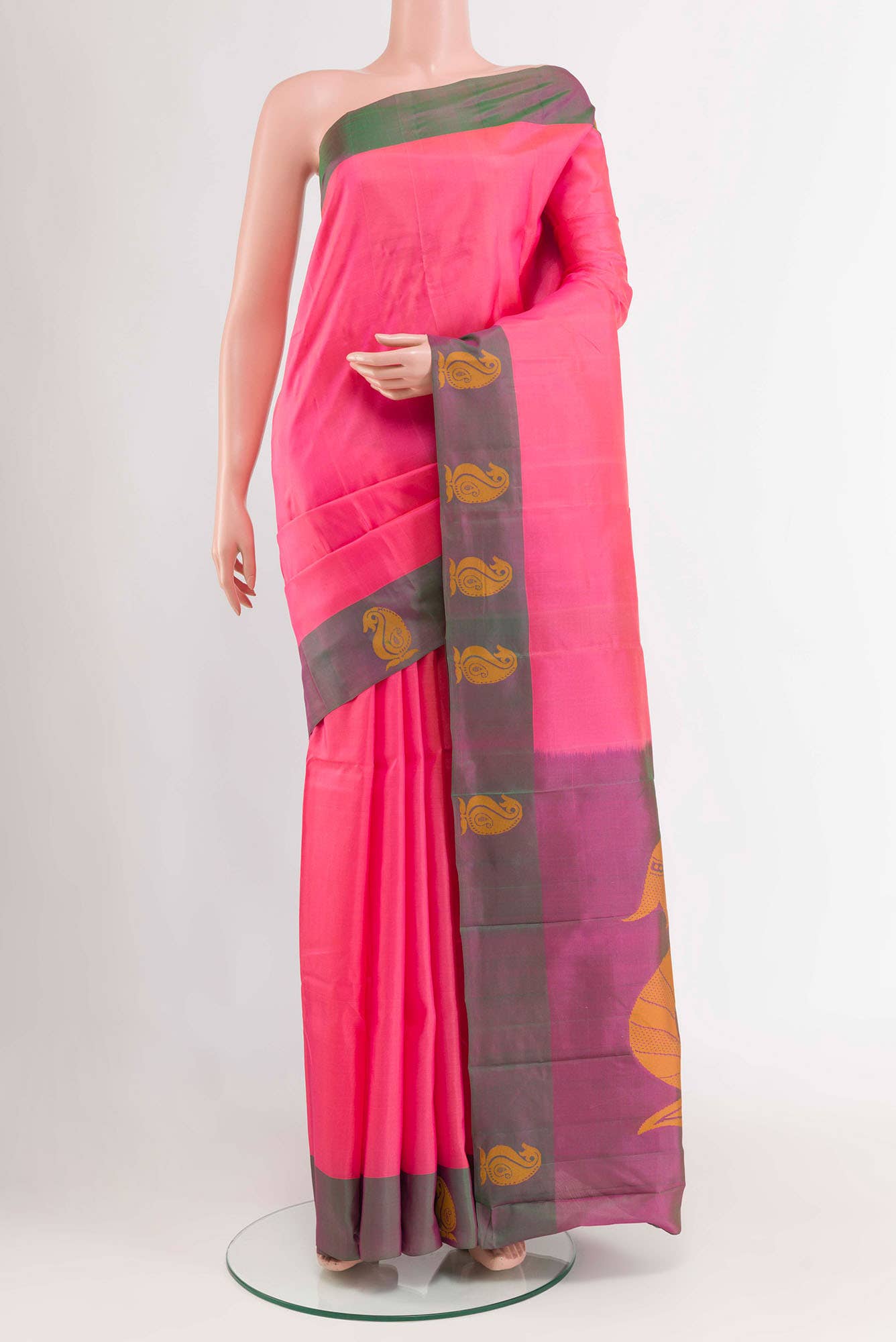 Peach Kanchipuram Saree