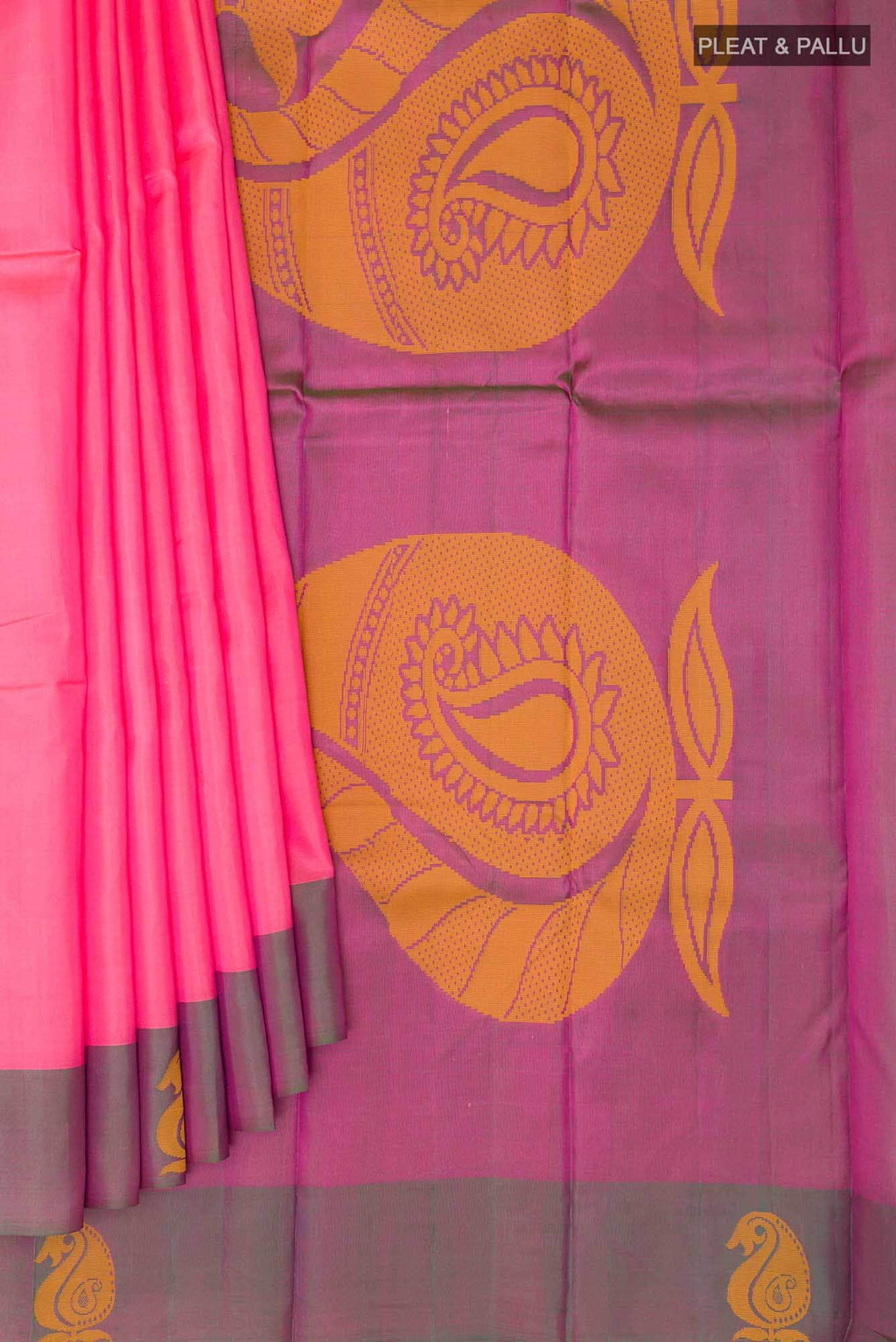 Peach Kanchipuram Saree