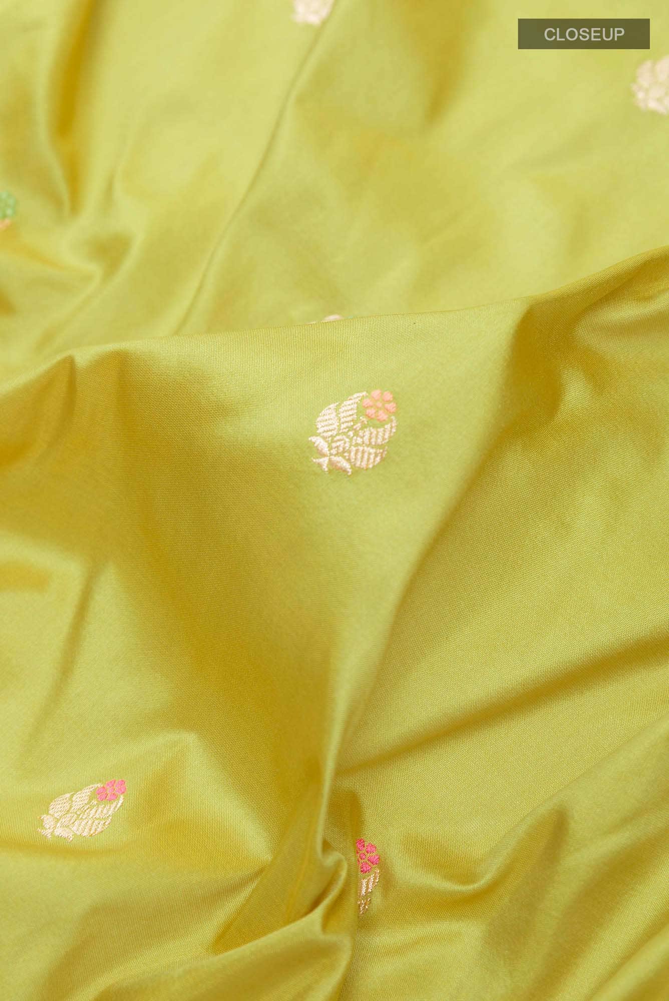 Olive Green Banarasi Silk Saree
