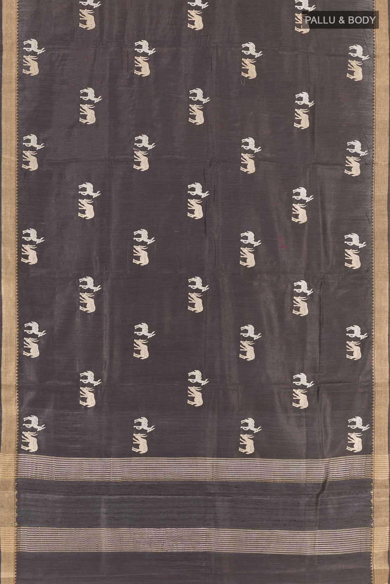 Black Tussar Saree