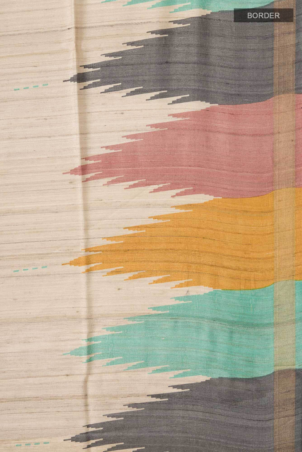 Beige Bhagalpuri Tussar Silk Saree