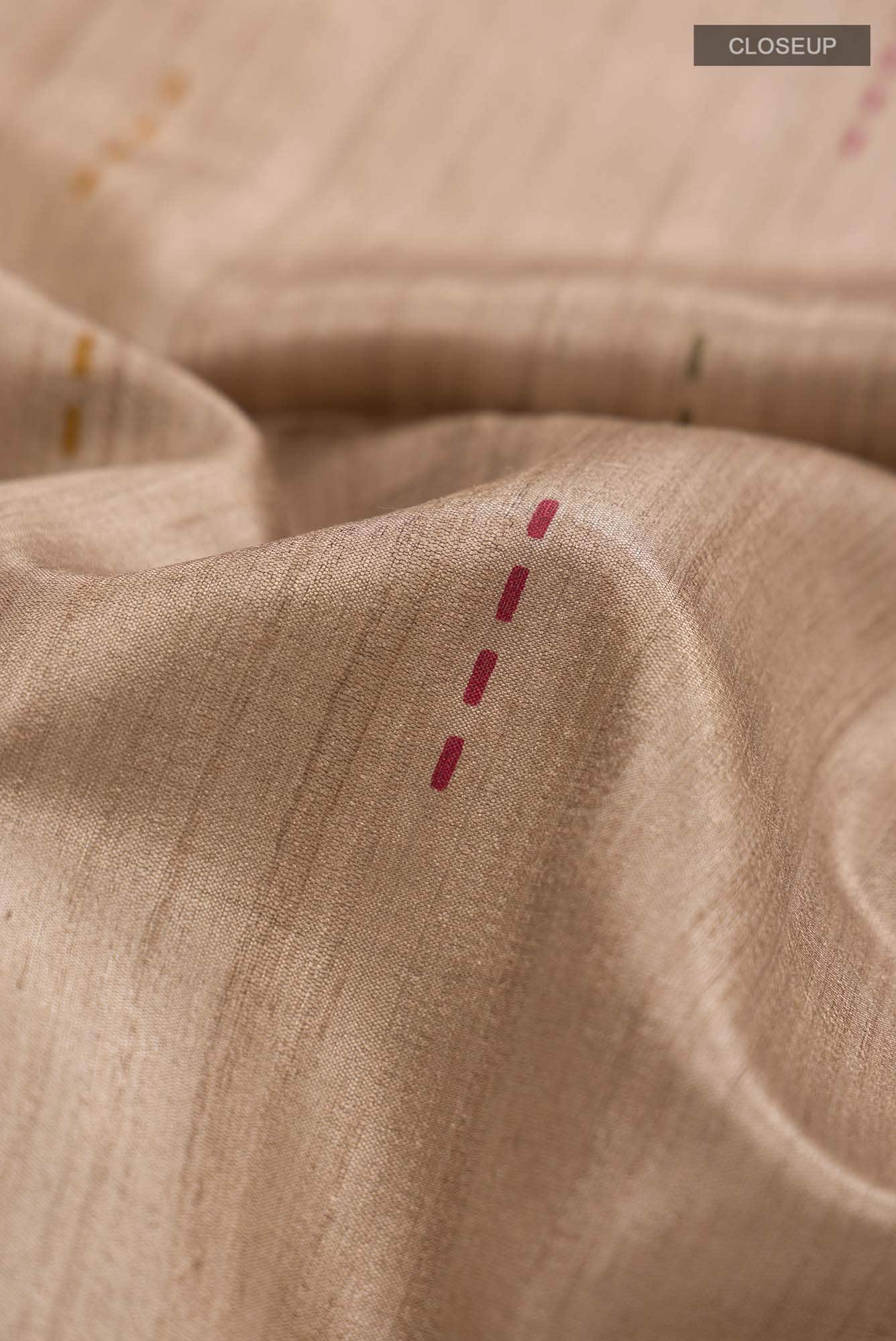 Beige Bhagalpuri Tussar Silk Saree